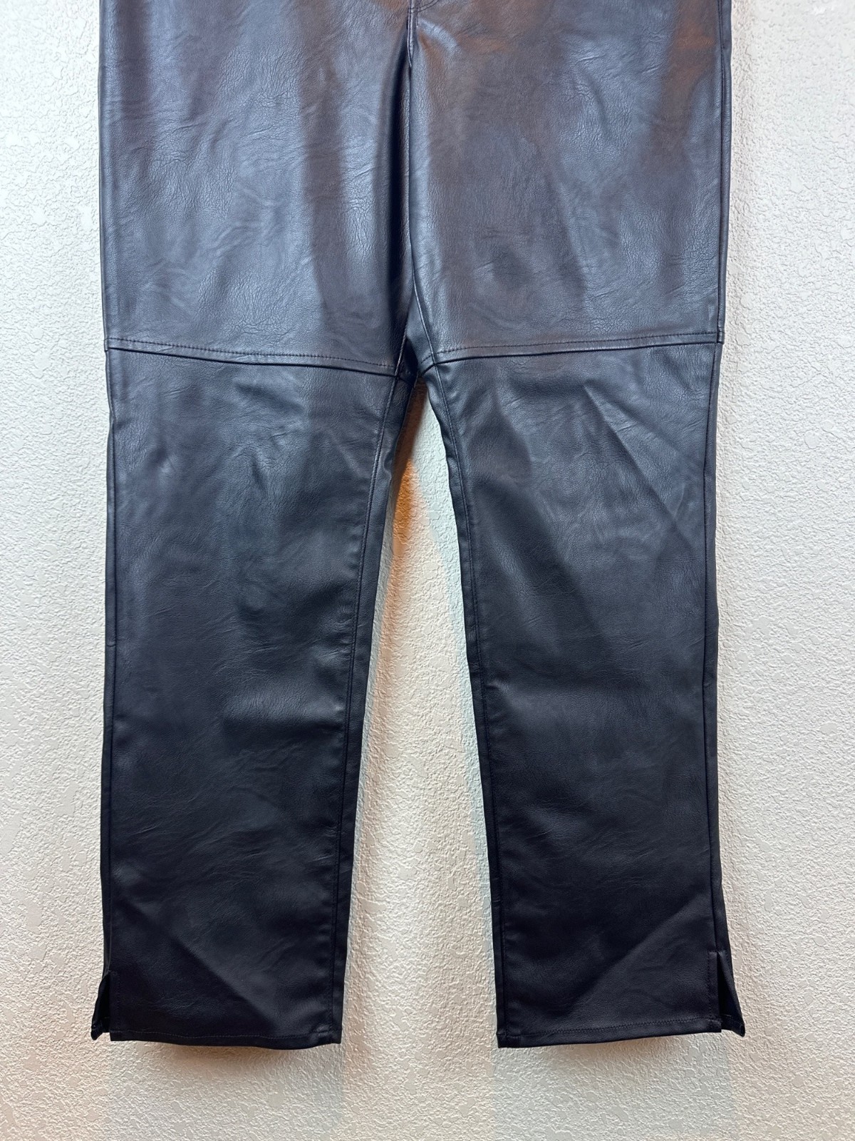 Good American Faux Leather Pants Black Size 15 High Rise Straight Leg 1X