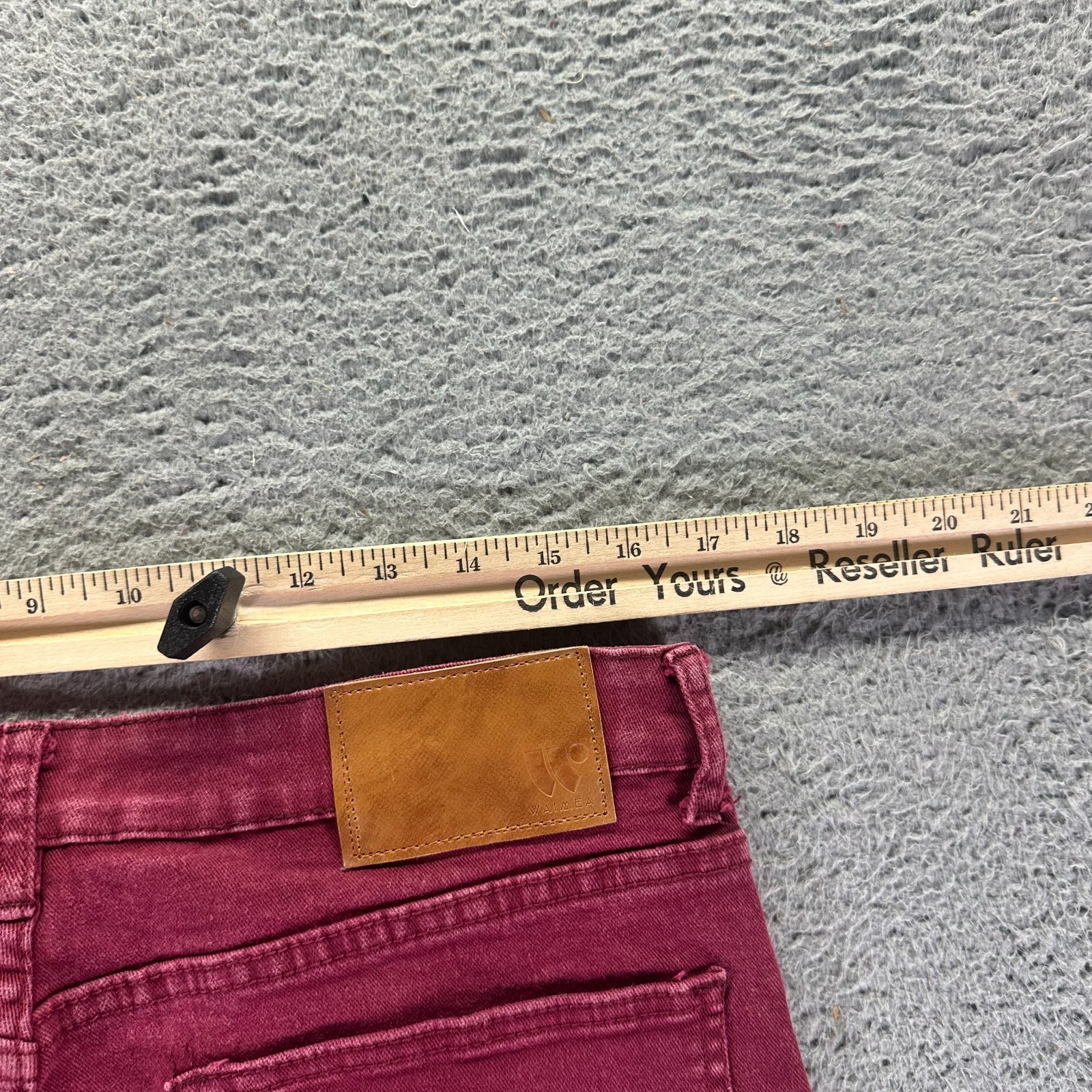 Waimea Jeans Mens 34×30 Red Cotton Denim Skinny Leg Biker Moto Workwear Stretch