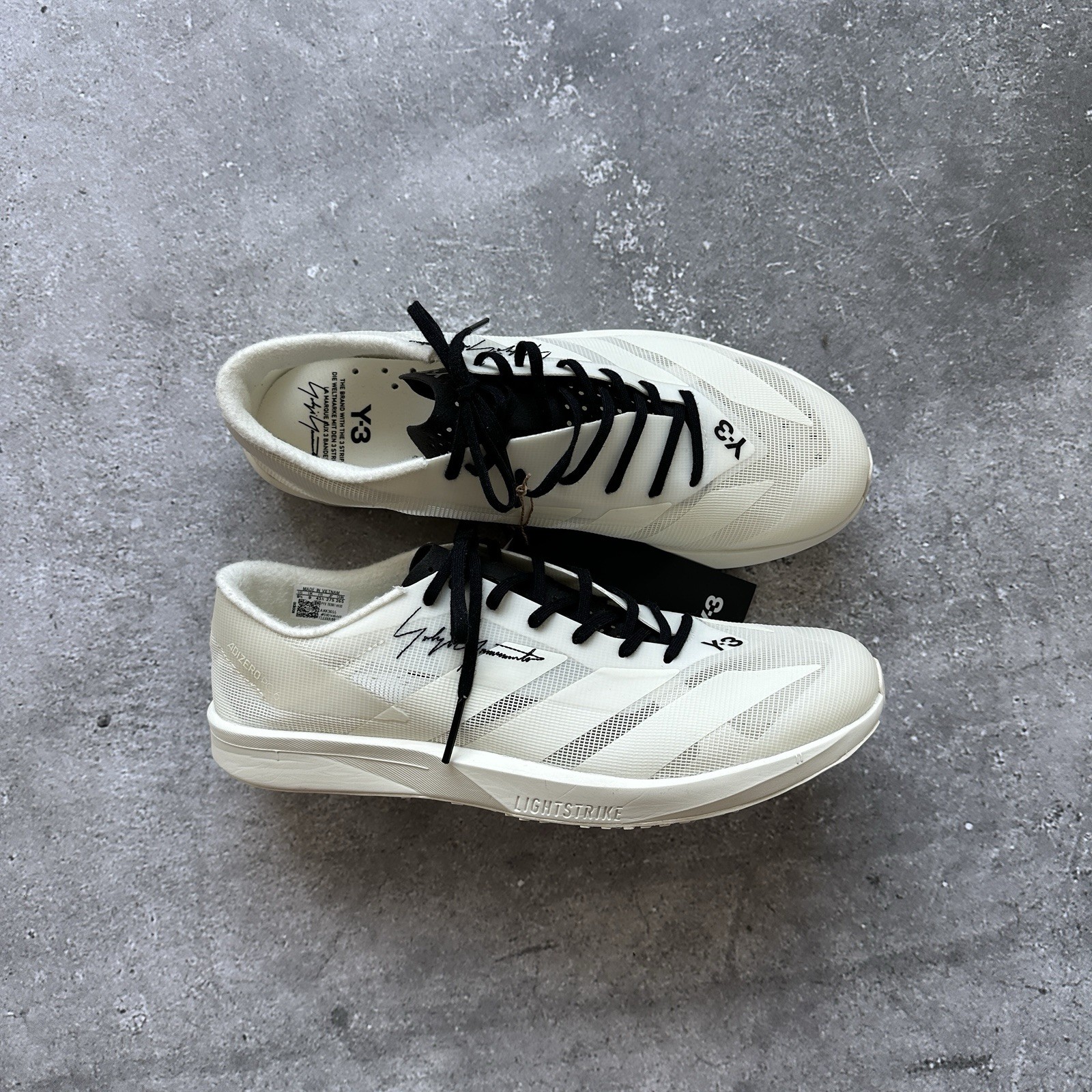 YOHJI YAMAMOTO Y-3 ADIZERO RC6 WHITE KK3655 SIZE US 9.5 UK 9 EU 43 1/3