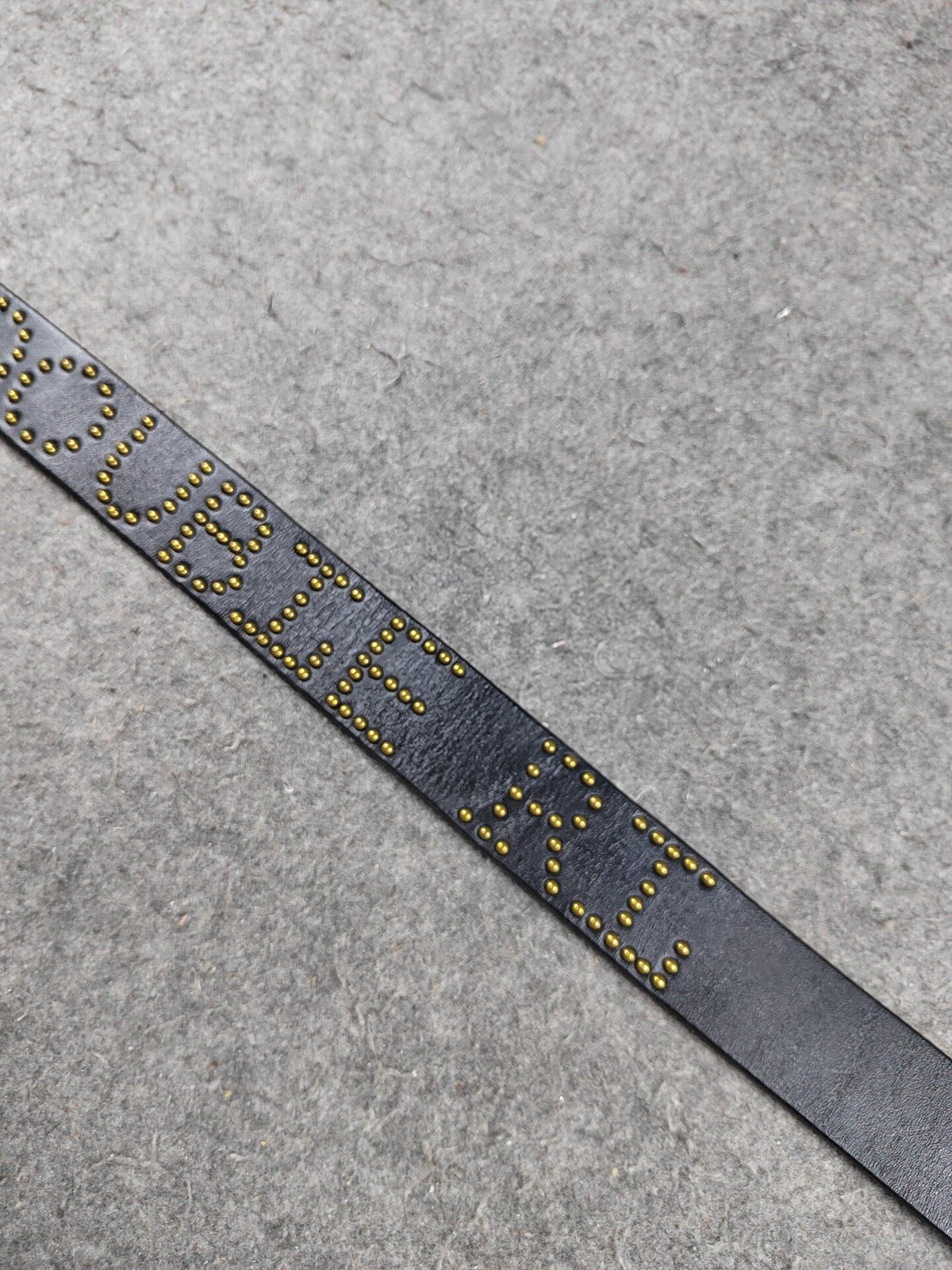 RRL Double RL Vintage Brass Studded Leather Belt Solid Brass Buckle Size 34