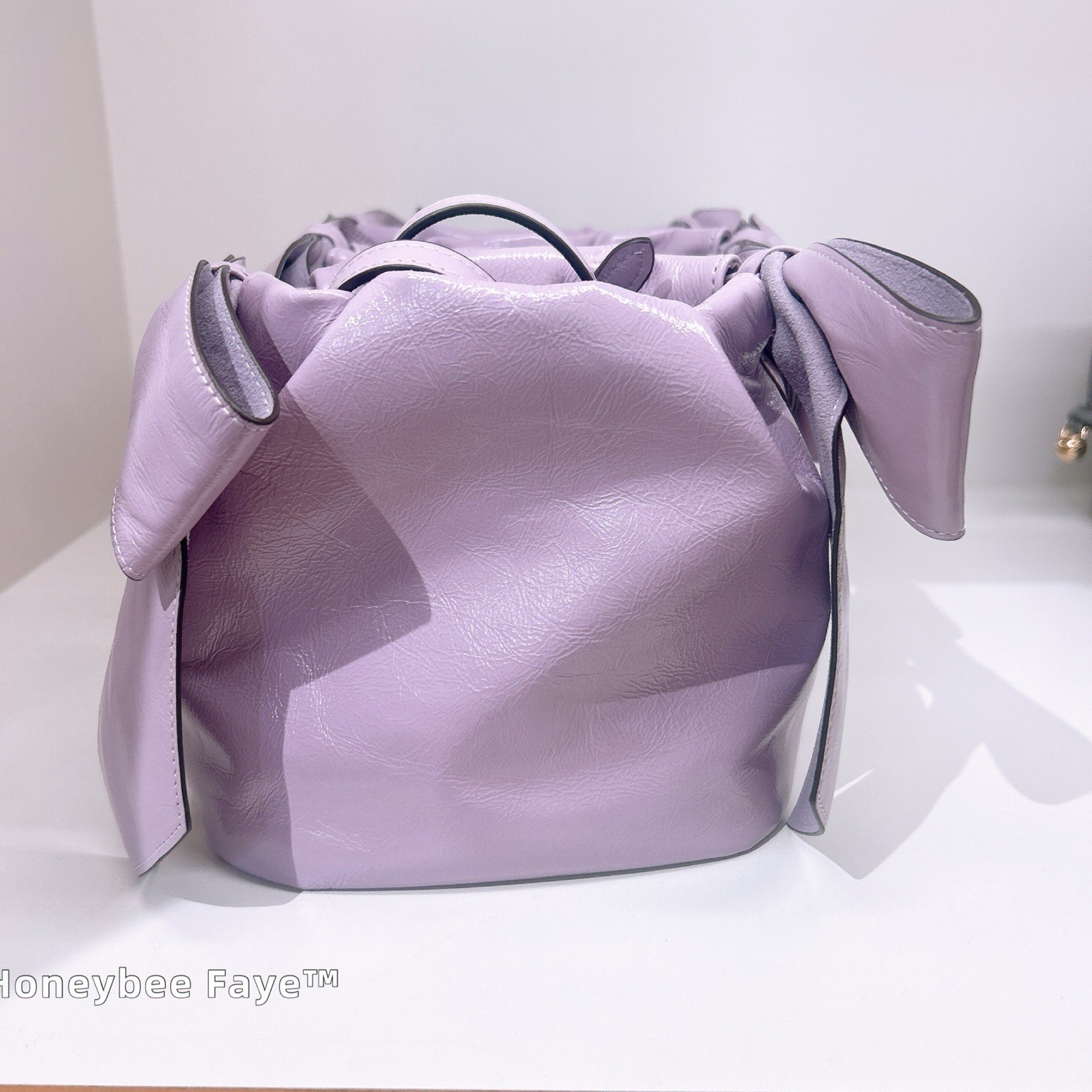 NWT Coach Faye Mini Drawstring Bag With Bows CEL03 Light Amethyst