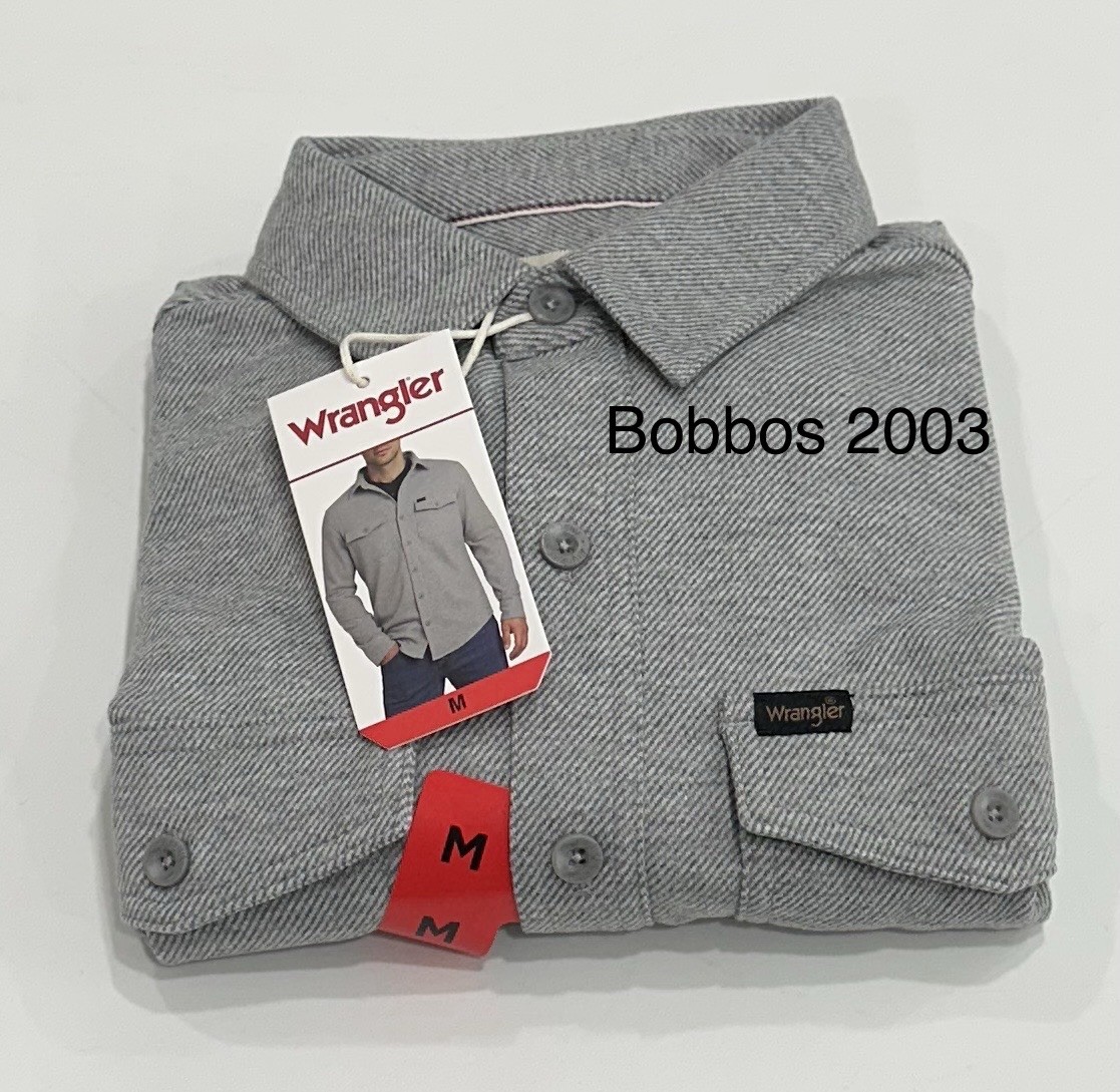 Wrangler Men’s Flannel Knit Shirt, Gray, Size M