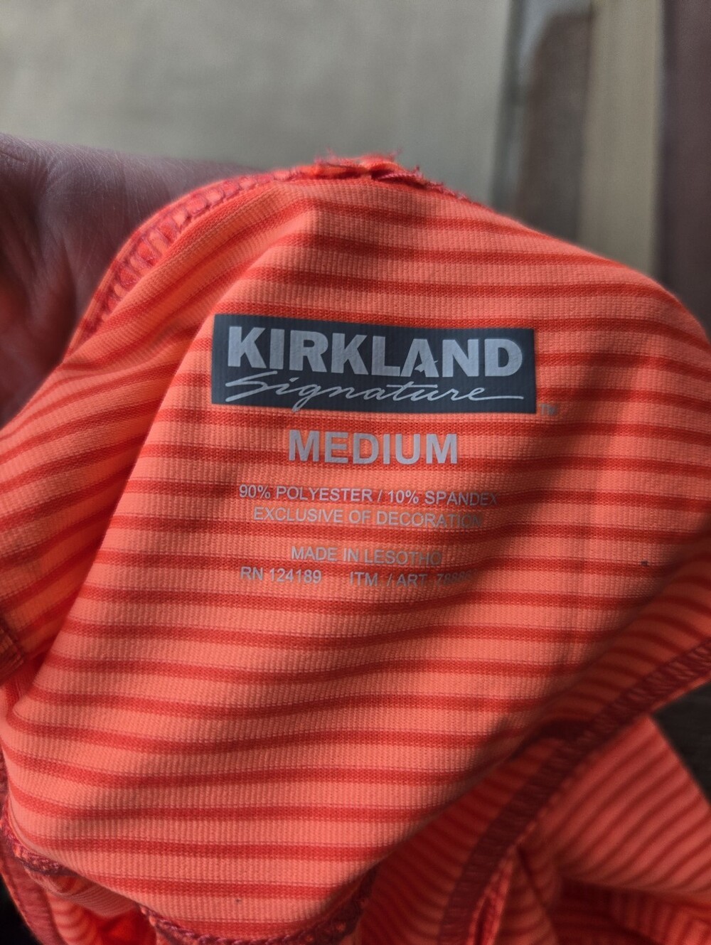 NWT Kirkland Signature Coral Stripe Performance Tank Top Women’s Size Medium
