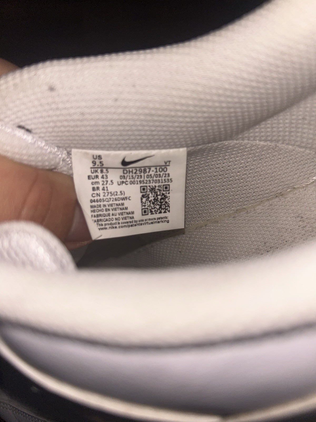 Nike Court Vision Next Nature Low Triple White Leather Sneaker DH2987-100