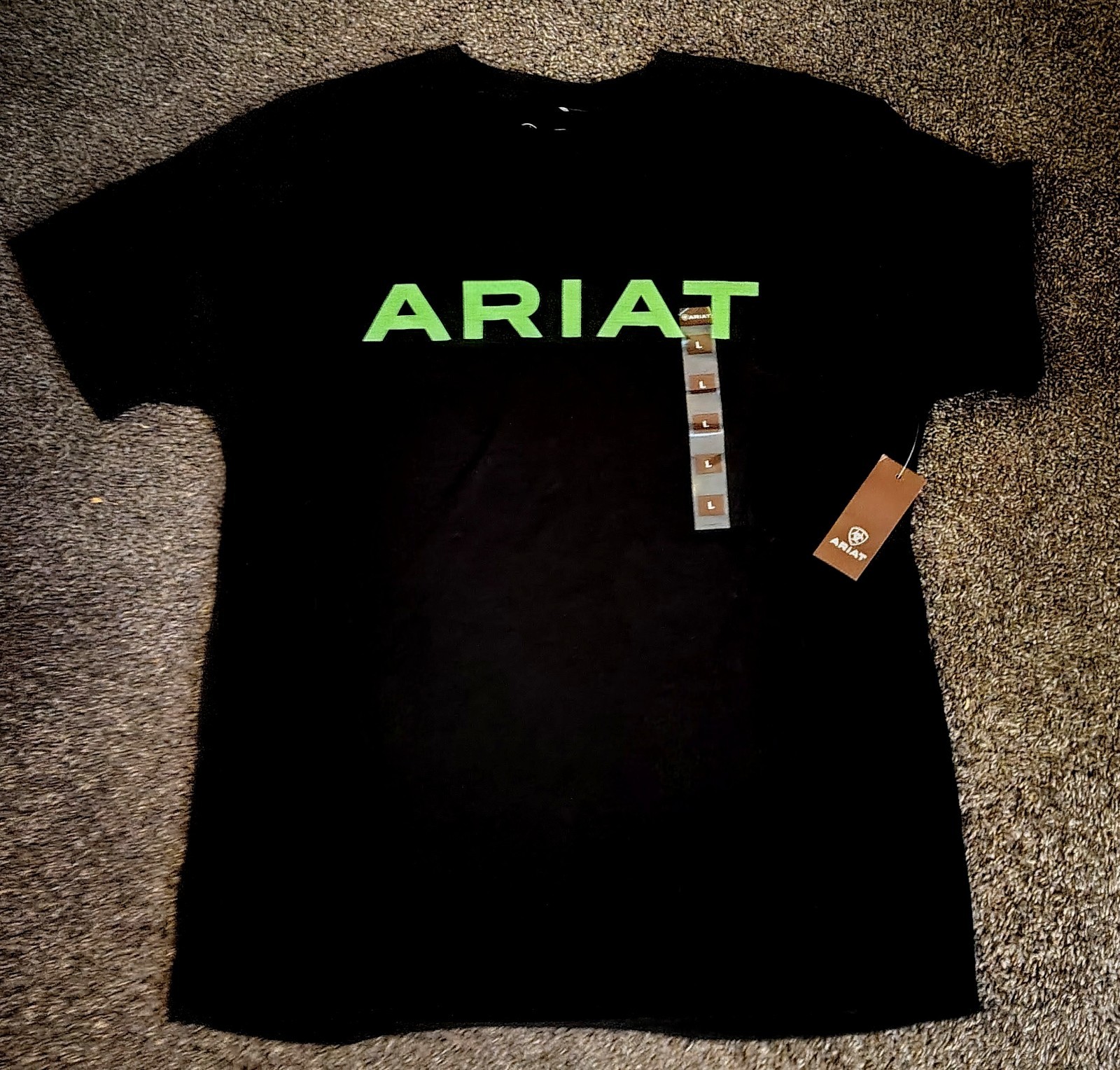 Ariat Shirt Mens Large Midnight Green Logo Graphic T-Shirt Western Cowboy ✨New✨✨