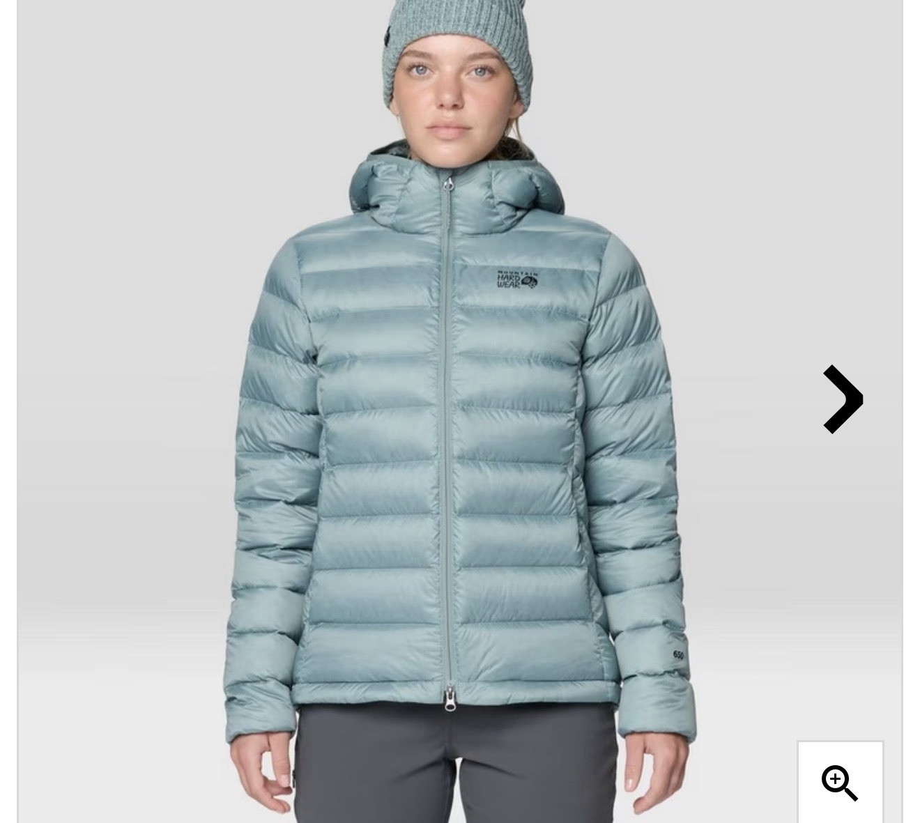 NEW; MOUNTAIN HARDWARE Women’s Tiberondack Down Hoody Jacket: LARGE; Sage Blue