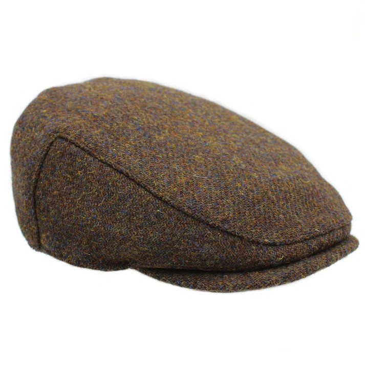 Hartside HS14 Scottish Highland Harris Tweed® Cap in Brown Mix – PICK SIZE