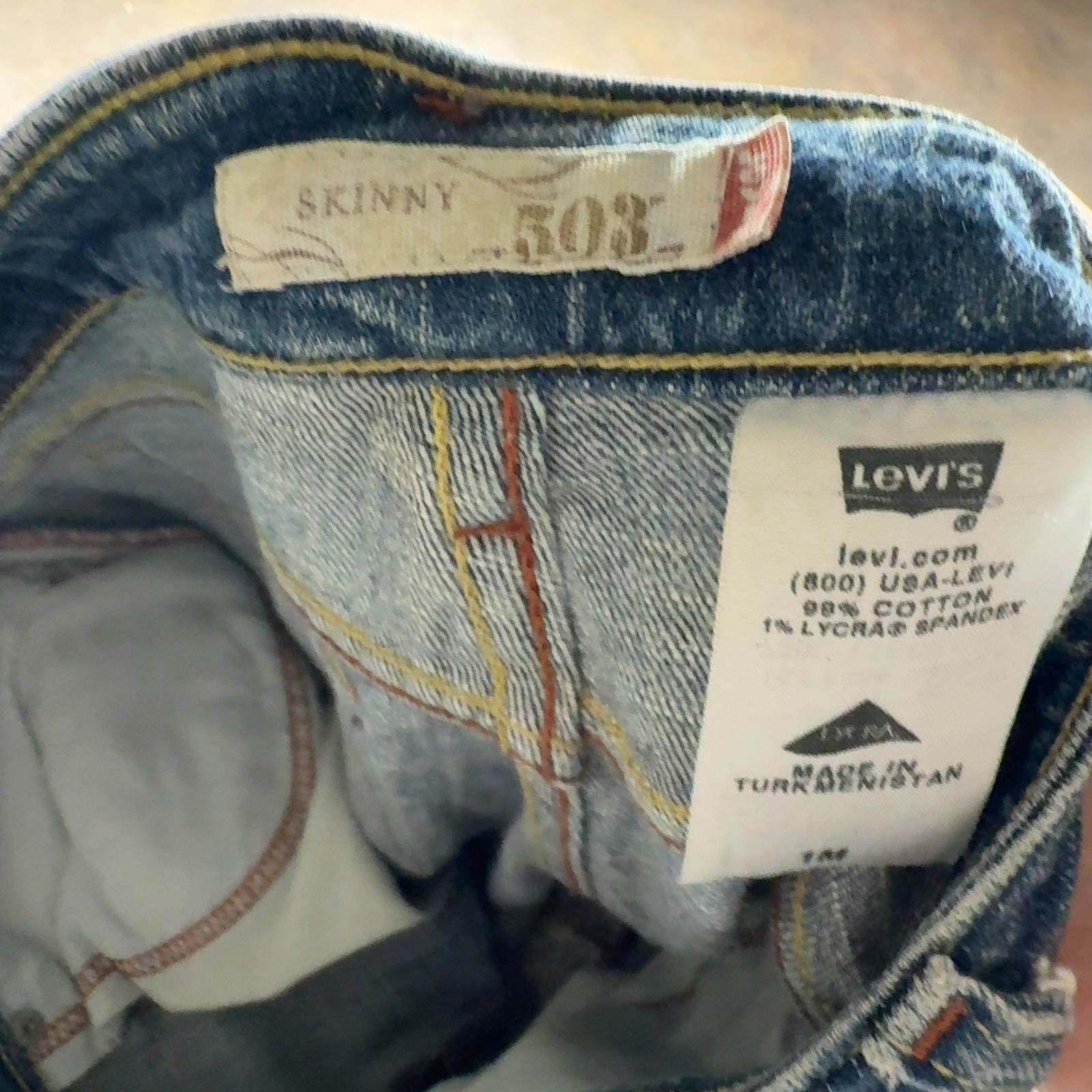 LEVI’S 508 Jeans Womens (28 Inch Waist) (31 Inch Leg) Slim Fit Blue Denim