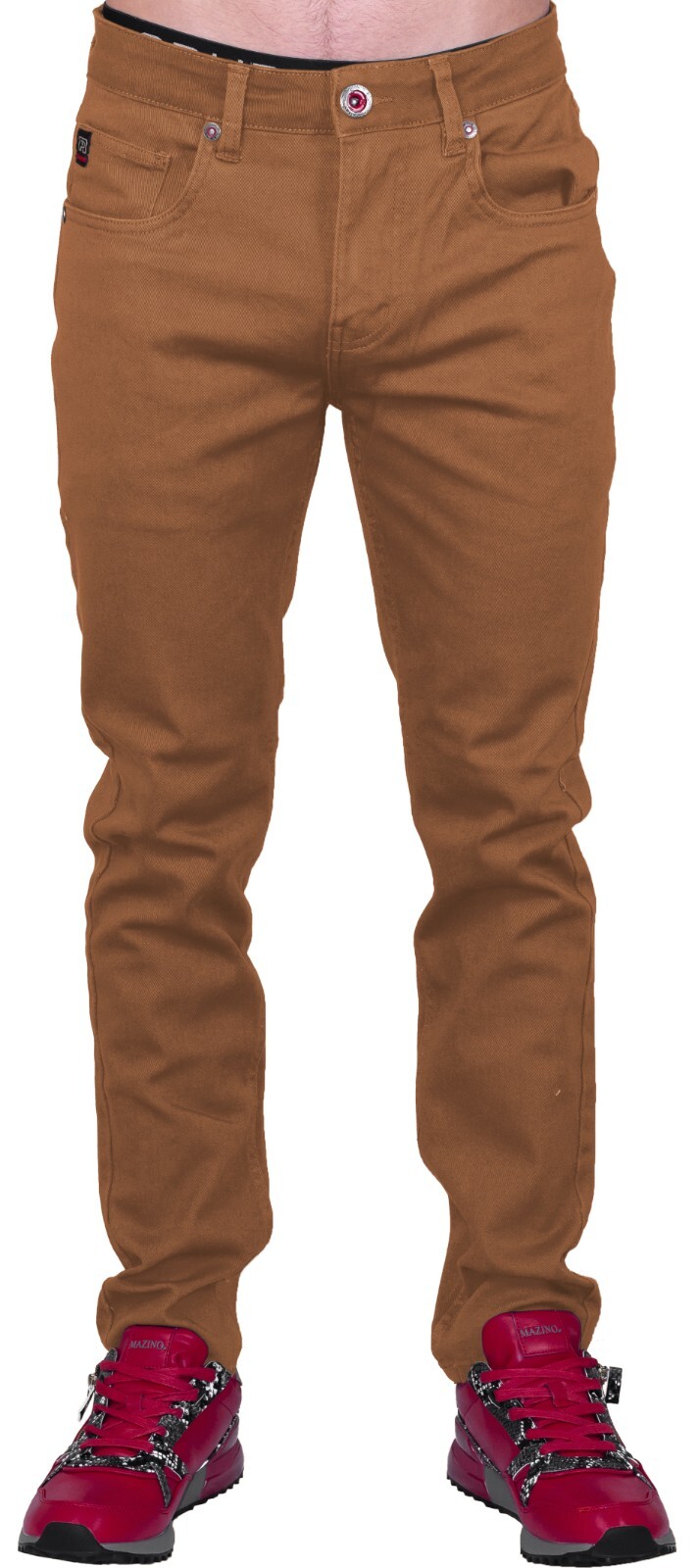 Men’s Slim Fit Jeans Skinny Stretch Pants Chino Style DENIM Shaping Slacks