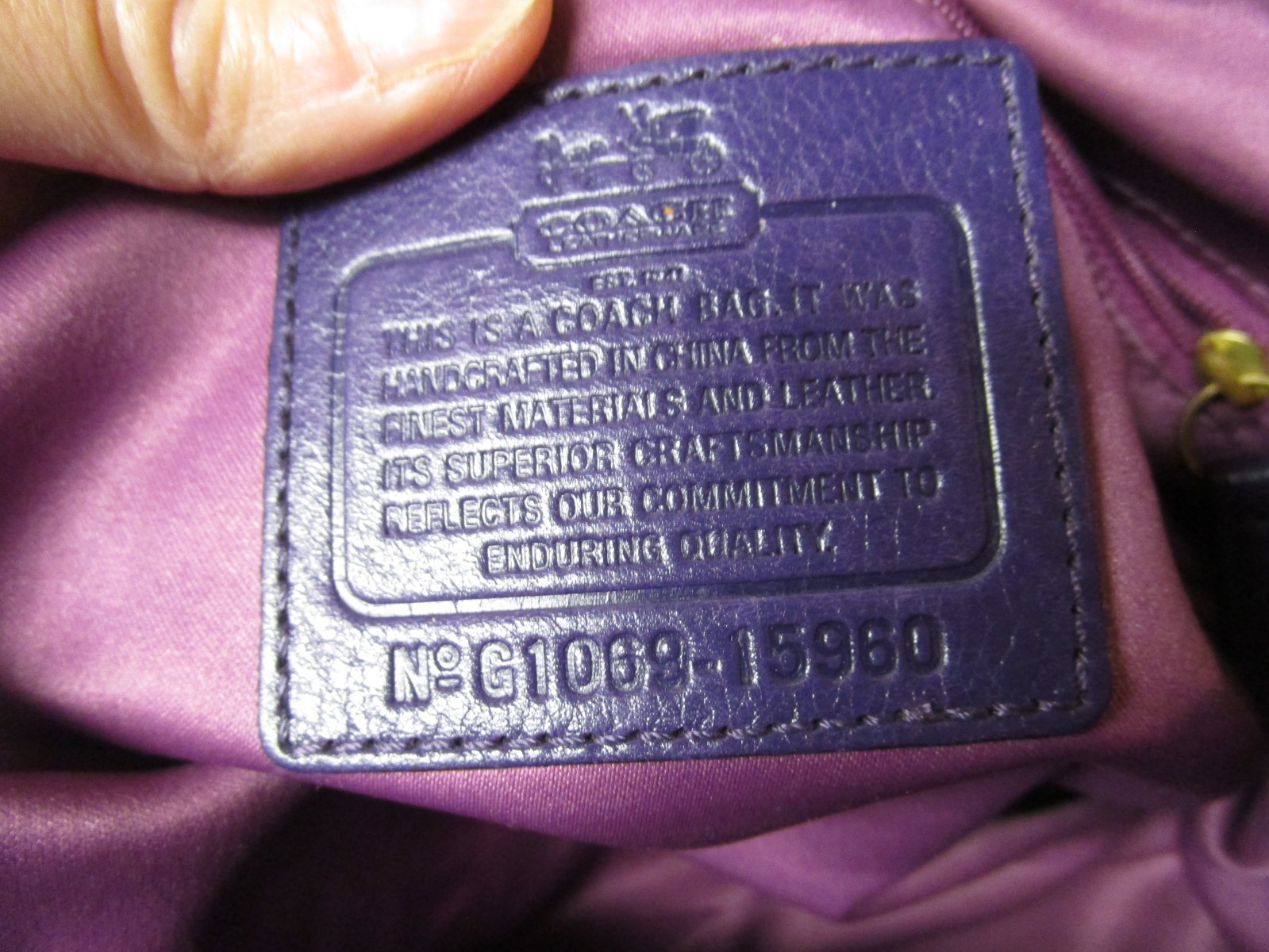 Women’s Coach Madison Sophia Shoulder Bag Purple Leather #15960