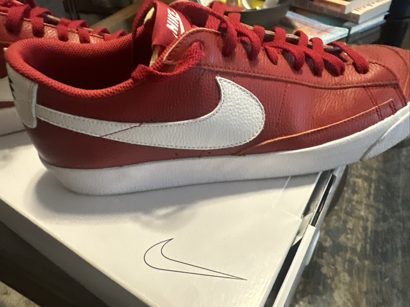 Nike Men’s Low Top Blazers, Size 13 Custom, Red And White Worn Once. 9