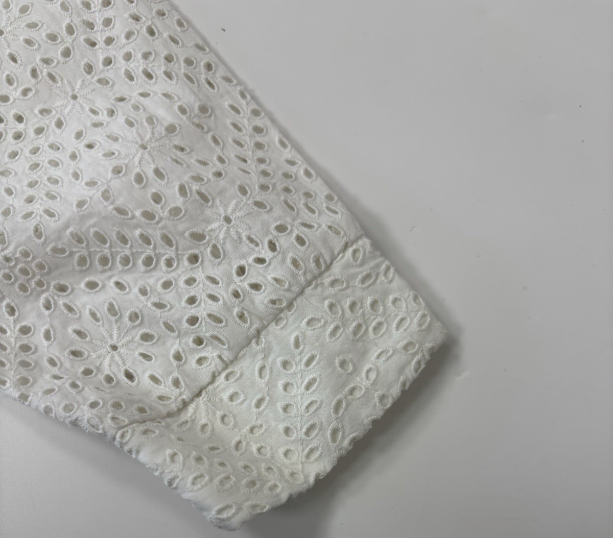 Boden White Eyelet Embroidered Cotton Blouse Women’s UK 12 US 8 Button Front