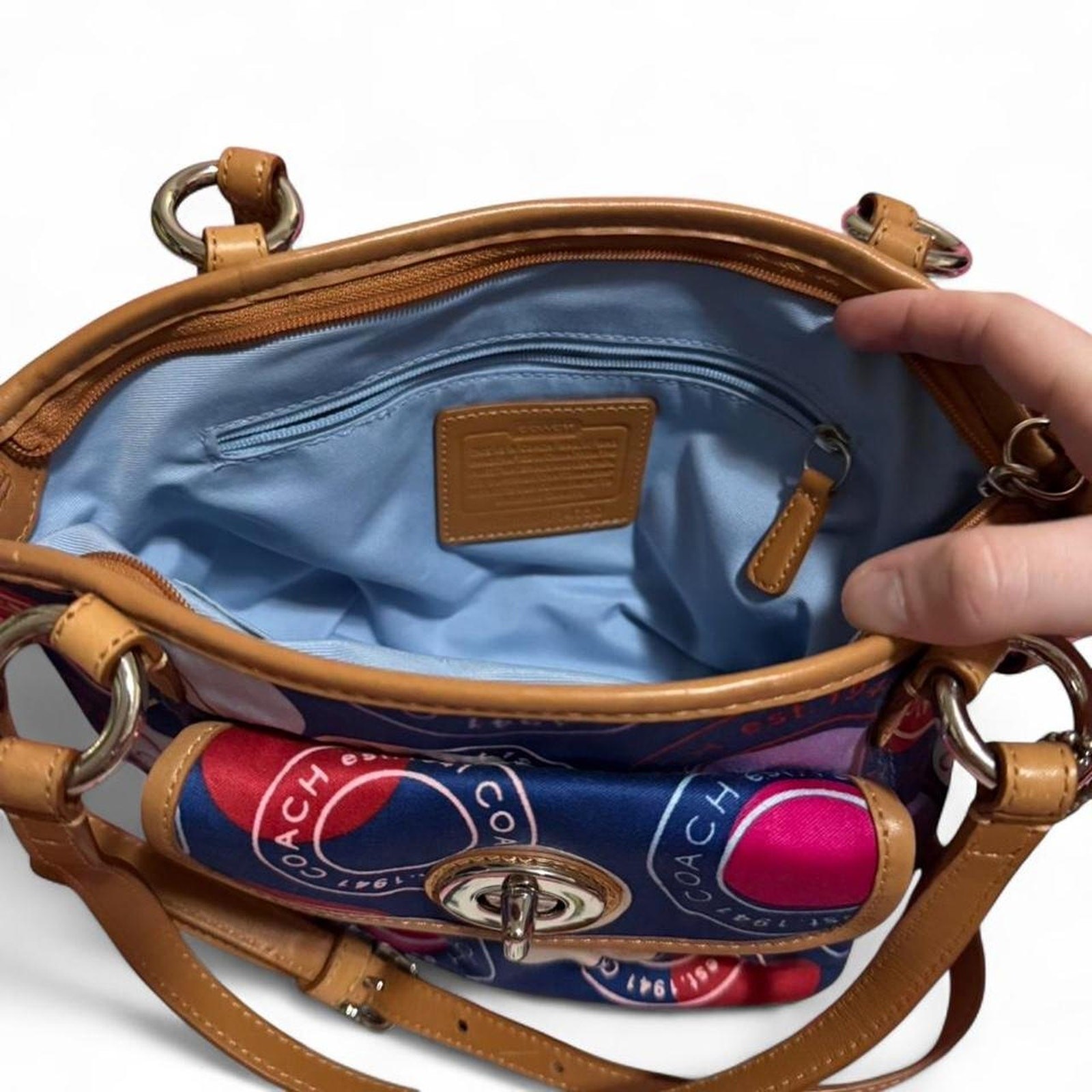 Coach leah polka dot print