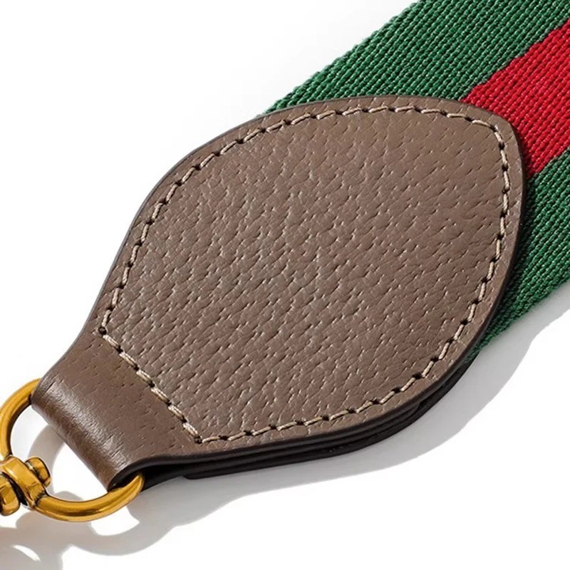 New Crossbody Shoulder Strap Gucci Replacement No Logo Green-Brown Web Leather