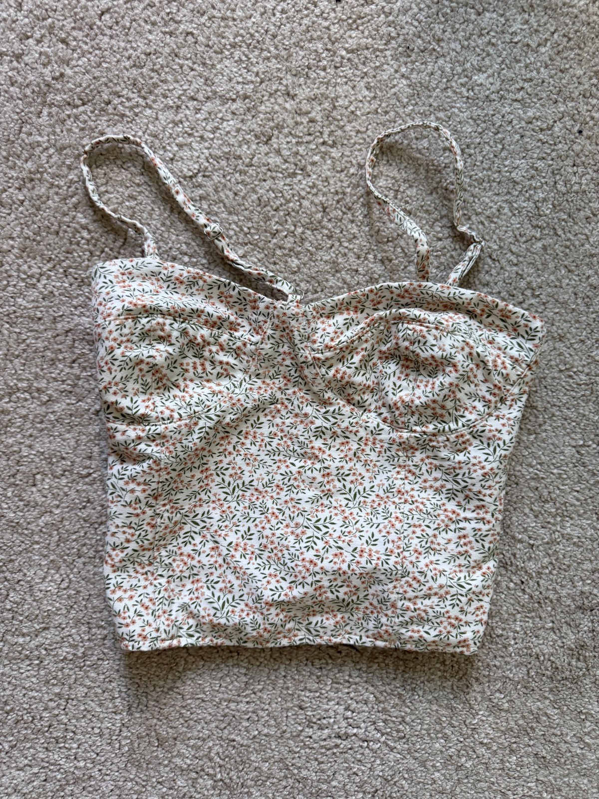 Liveralia Tube Top with Flower Design and Thin Straps, Size Small