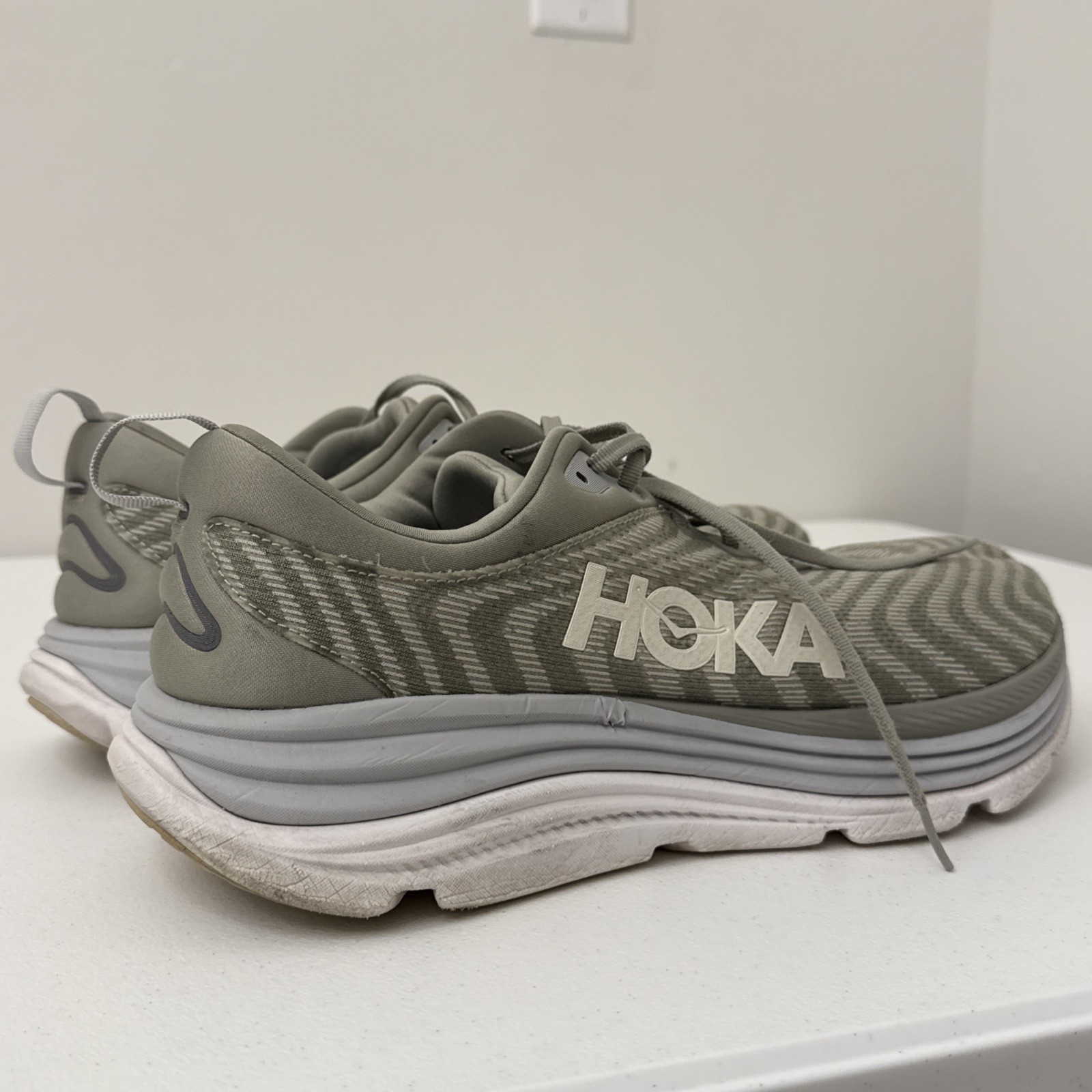 Hoka Gaviota 5 Barley Oat Milk Men Size 14 2E Wide Shoes 1134234-BYT No Insoles