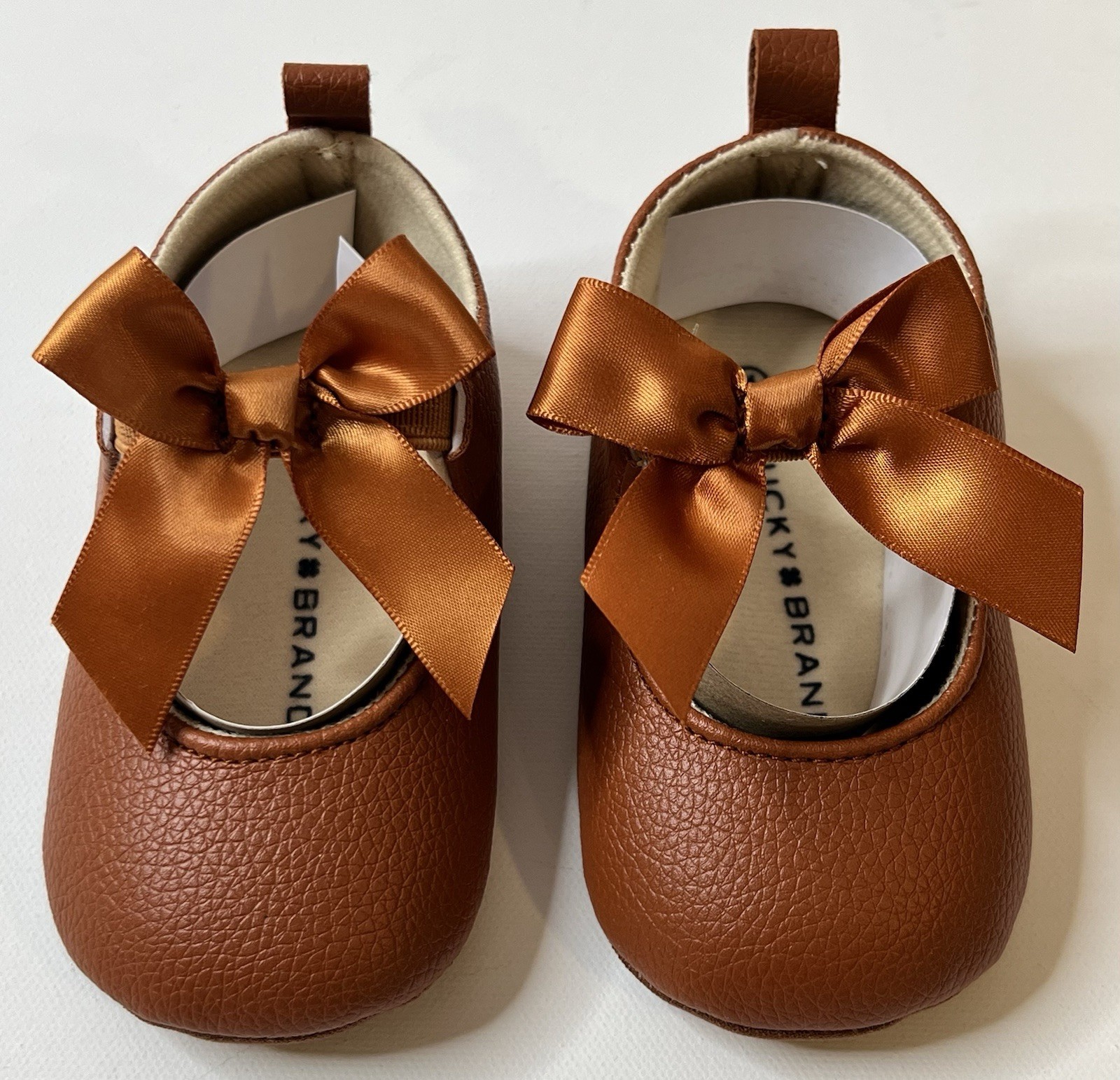 Lucky Brand Baby Crib Shoes Bow 9-12 Months Size 4 Rustic Brown Girls NEW
