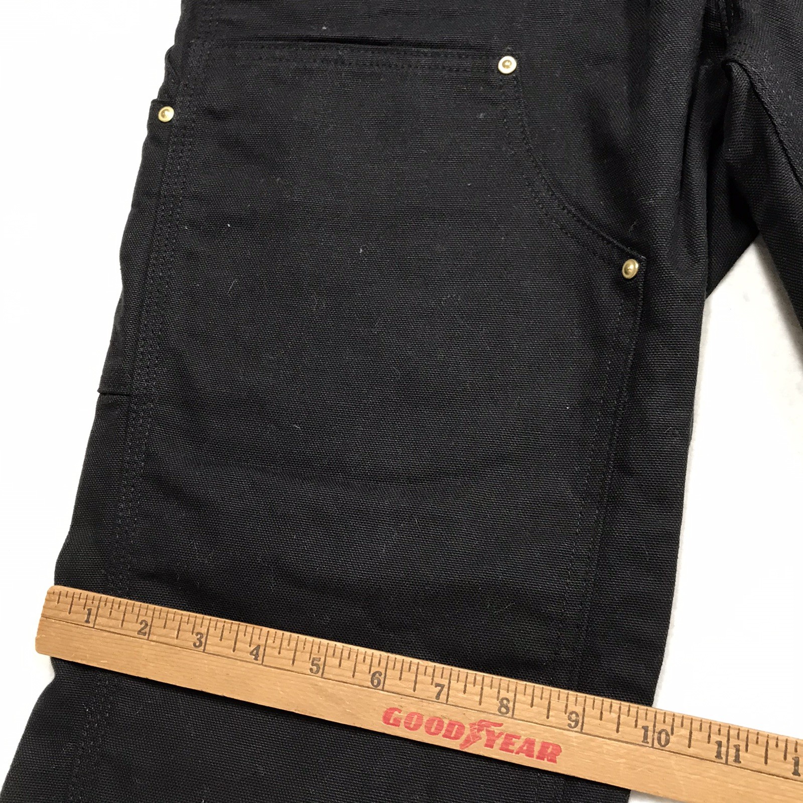 CARHARTT B01 Double Knee Work Jeans Men 28×32 (altered 31/32 tag) Black Loose