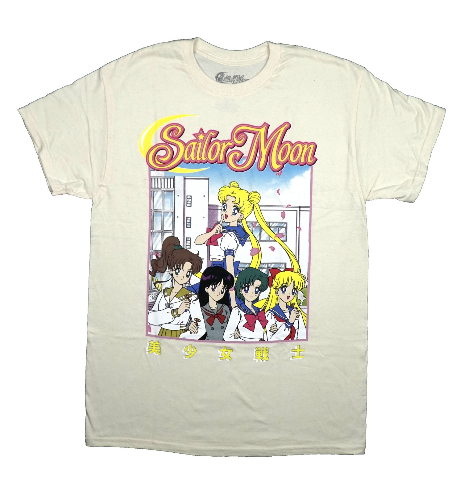 Sailor Moon New Adult T-Shirt – Sailor Guardians Locked Arms Below Sailor Moon