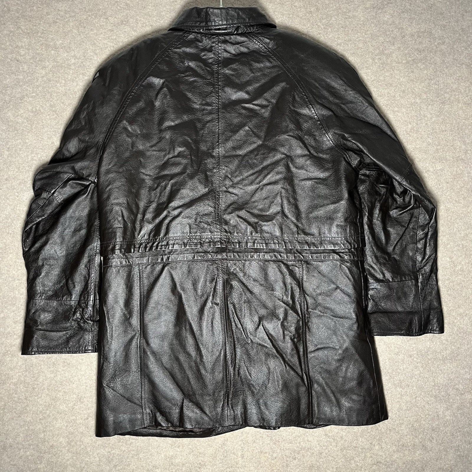 Vintage Phase Two Brown Mens 2XL Leather Jacket Removable Liner Adjustable Waist