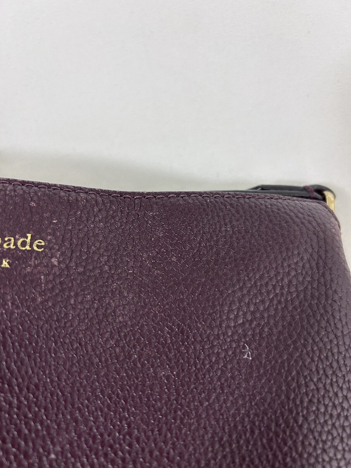 Kate Spade Burgundy Wine Small Crossbody Purse Handbag 10x7x3 Flaw Repair Needs
