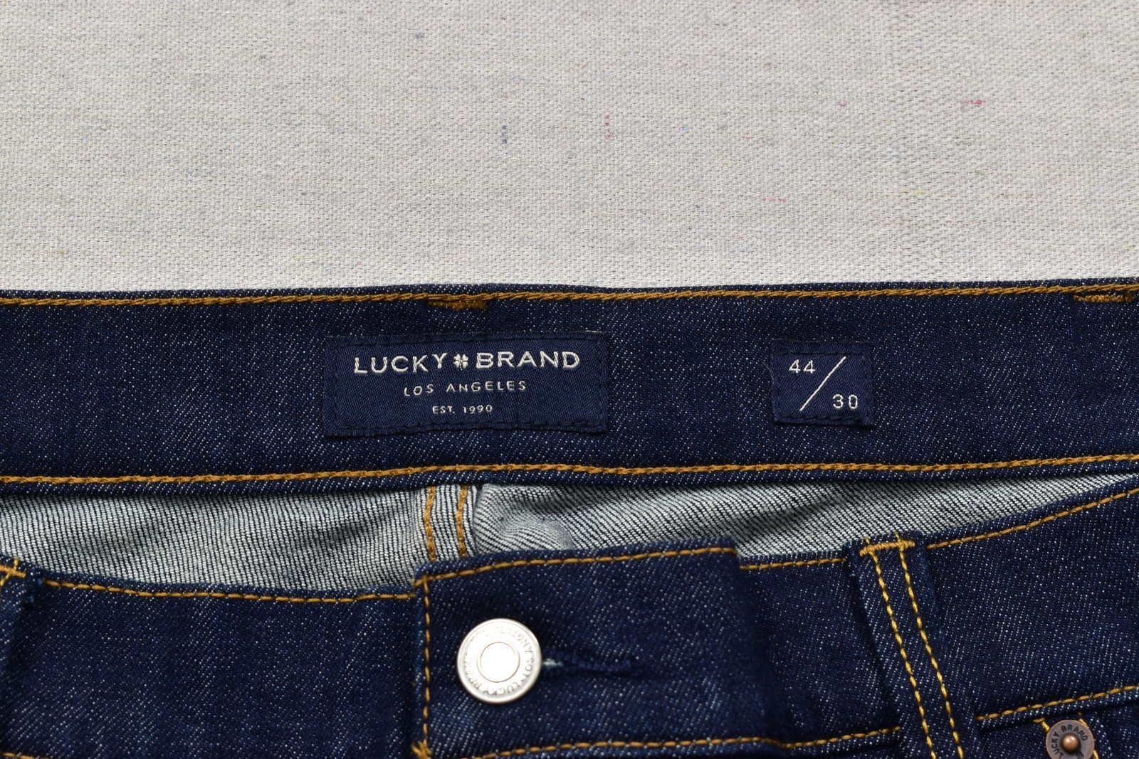 Lucky Brand Men’s 181 Relaxed Straight Denim Jeans Dark Wash Blue 44×30 Zip NEW