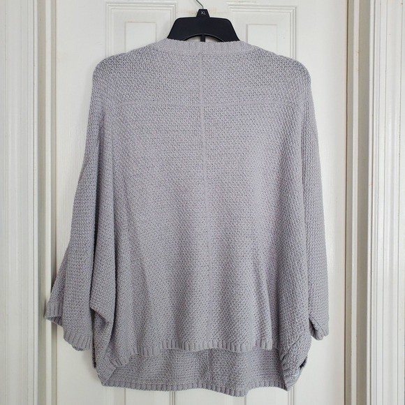 Habitat Oversized Gray Batwing Knit Sweater Casual XS Sm Natural Fiber Lounge