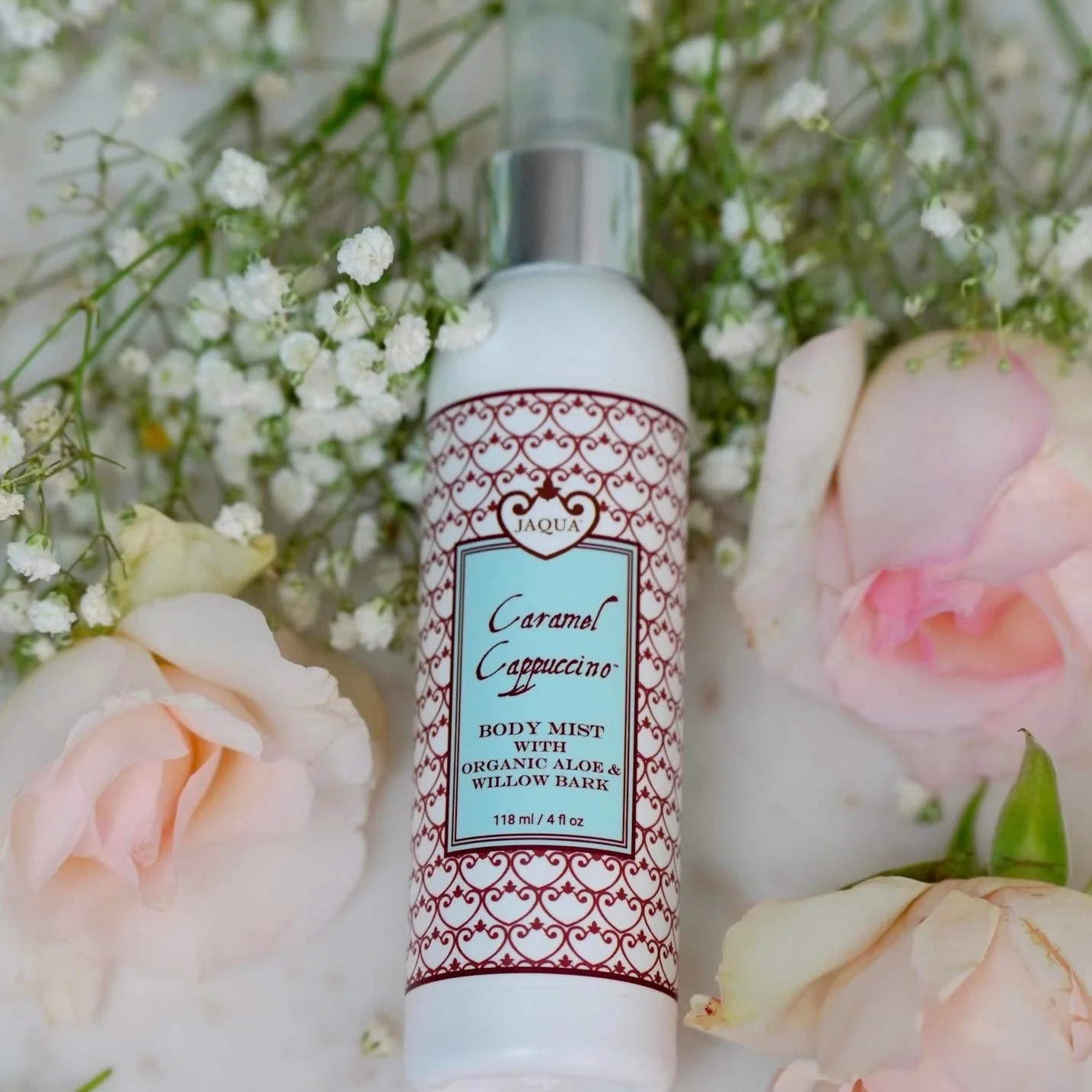 Caramel Cappuccino Hydrating Body Mist with Organic Aloe & Willow Bark