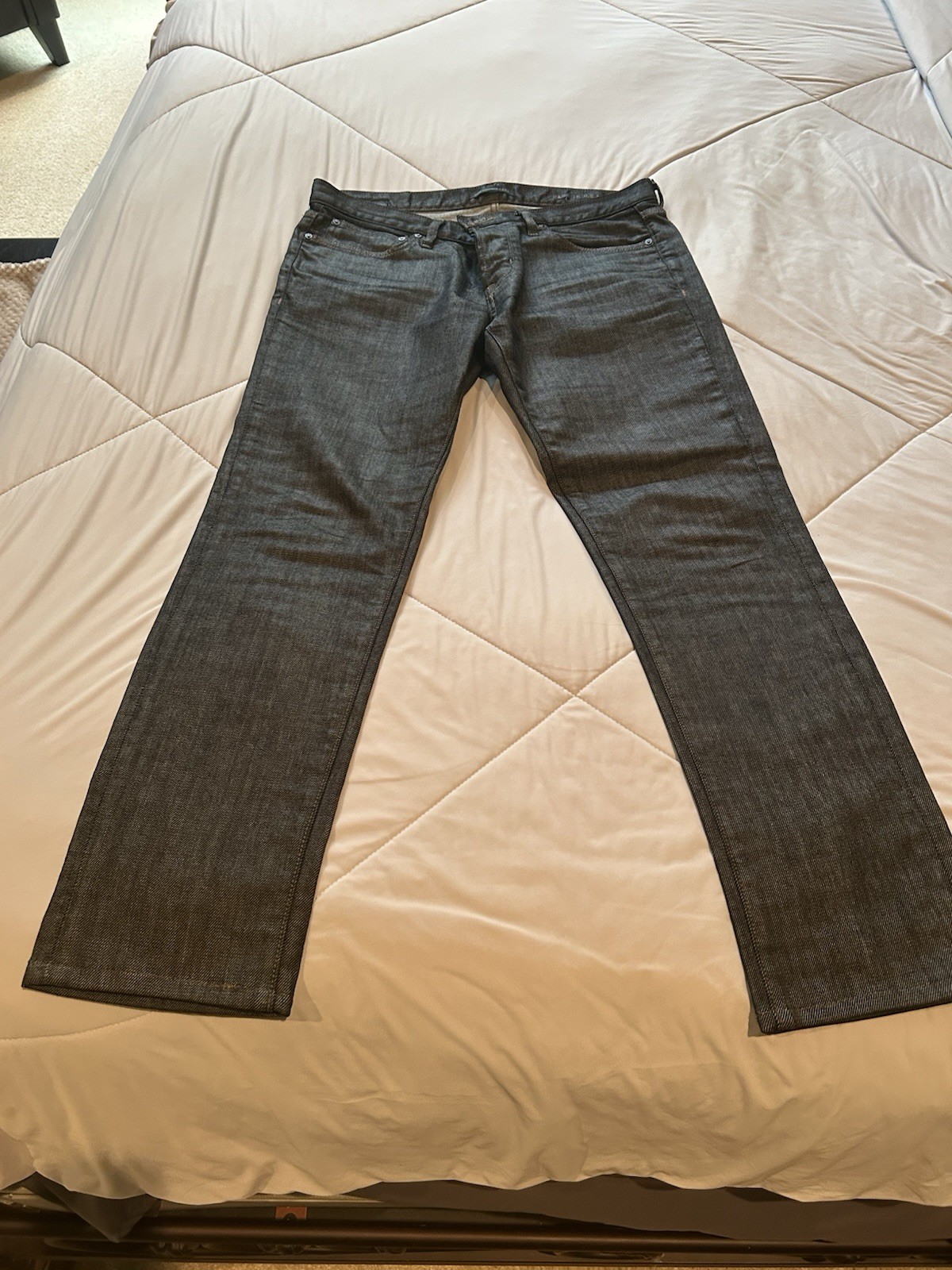 4 pair-John Varvatos Men’s Dark Wash Blue Denim Slim Straight Jeans Mid Rise