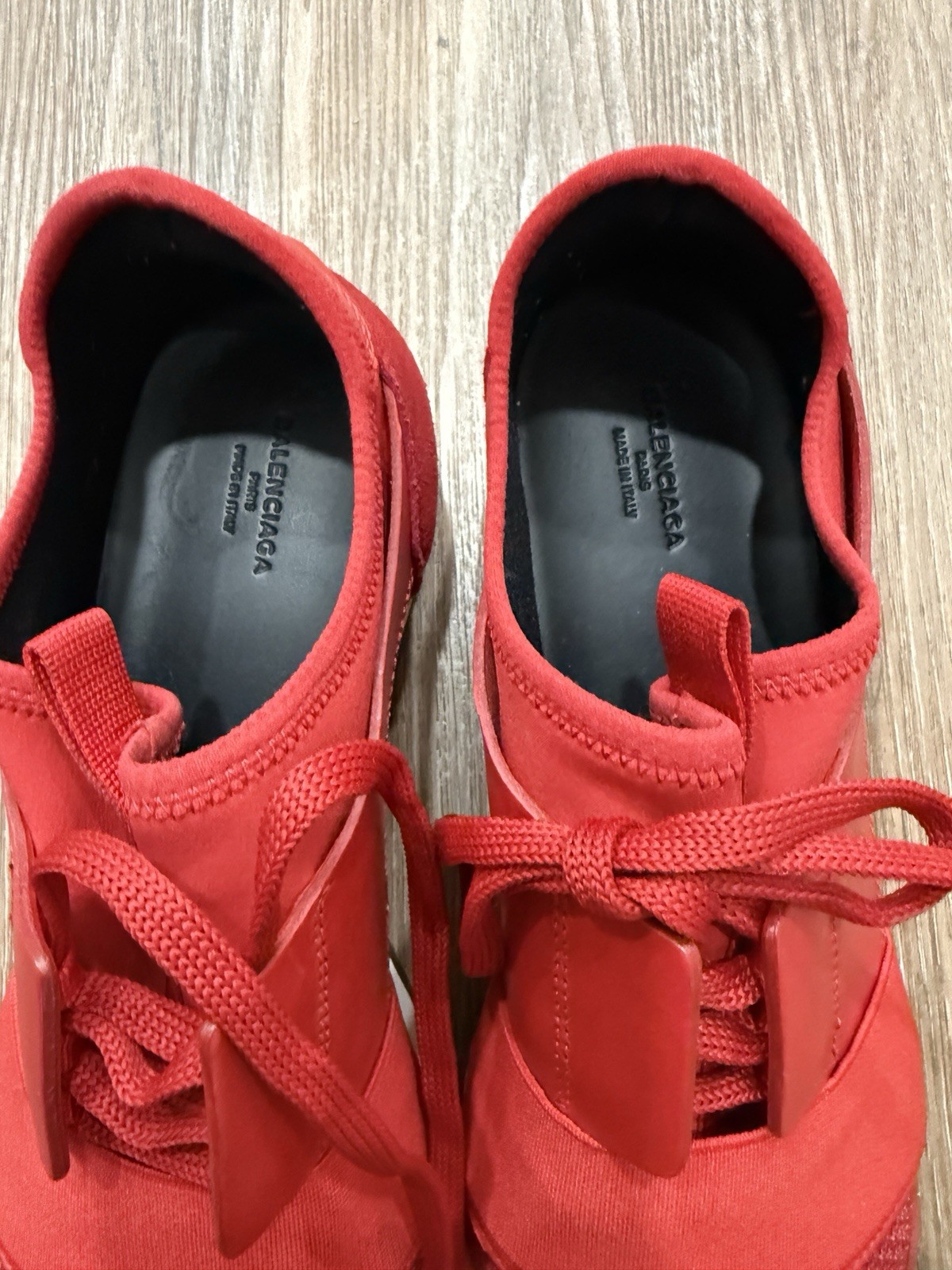 Balenciaga Red Mesh And Leather Race Runner Low Top Sneakers Size 39