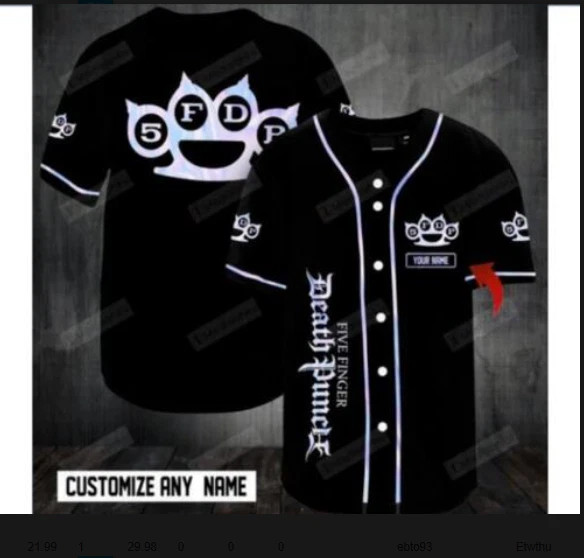 Personalized Five Finger Death Punch baseball jersey, 3d gift,2025 hot