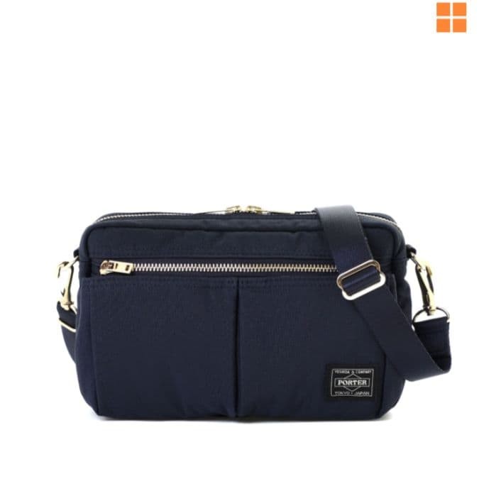 PORTER Draft Navy Shoulder Bag Water-Resistant Nylon Polyester 220g