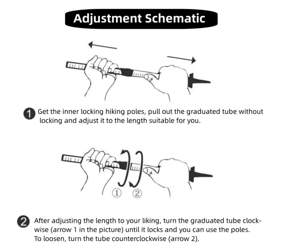 Trekking Poles Nordic Walking Hiking Sticks Anti-shock Adjustable Alpenstock