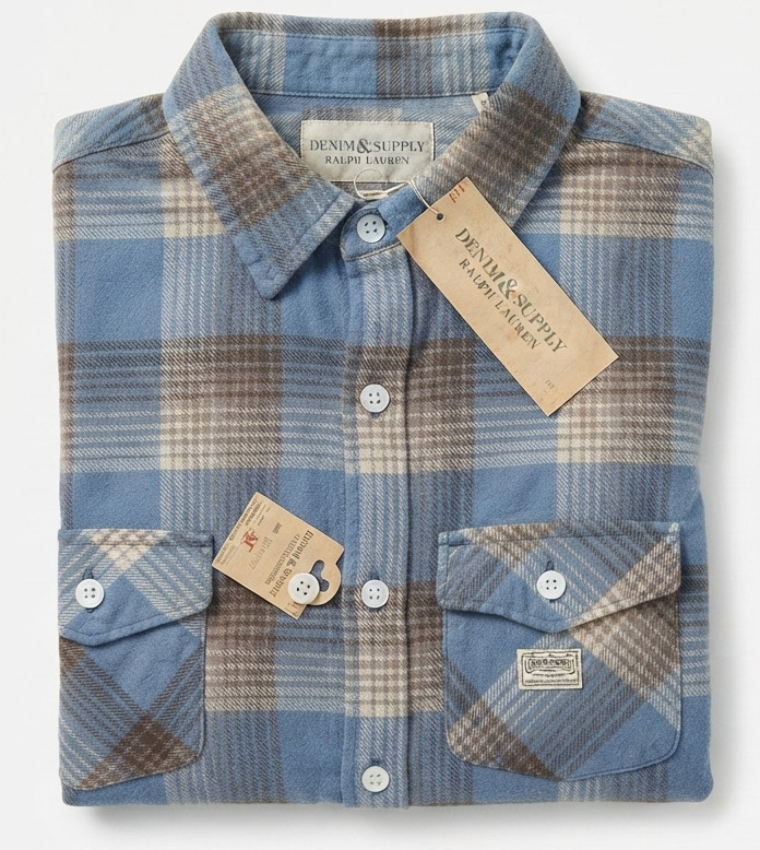 Lot of 7 Polo Ralph Lauren Denim & Supply Plaid Flannel Button Down Shirt NWT S