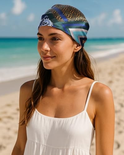 35.5” Large Square Satin Scarf for Hair – 4Pcs Printed Like Silk Head Scarf