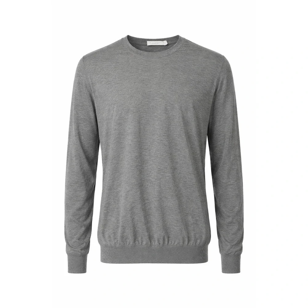 Suitsupply Merino Wool Sweater Mens SMALL Gray Crew Neck Long Sleeve Knit