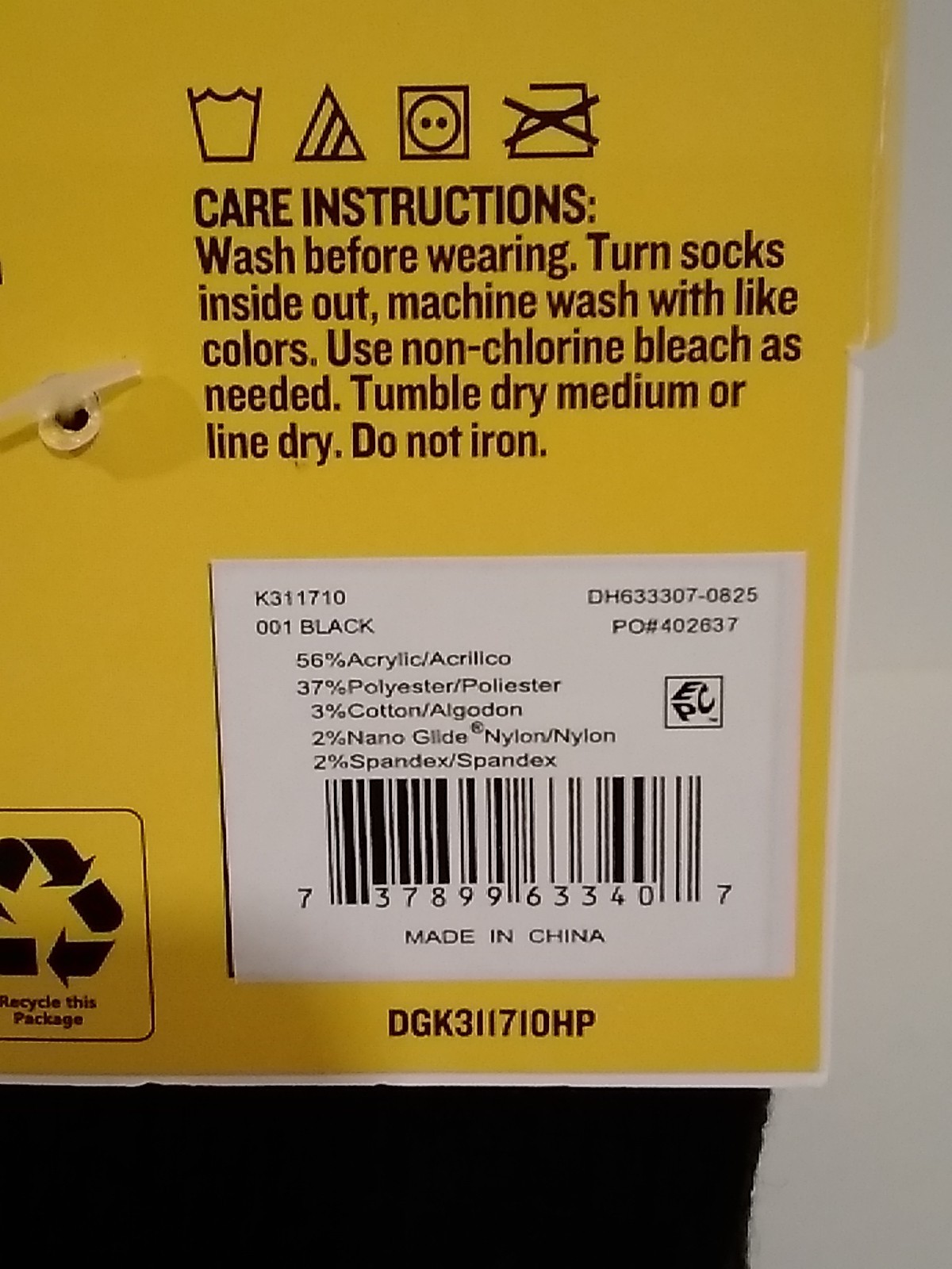 Dickies Mens Steel Toe Blister Resister Socks 3 Pk Nano Glide Black Size 6-12