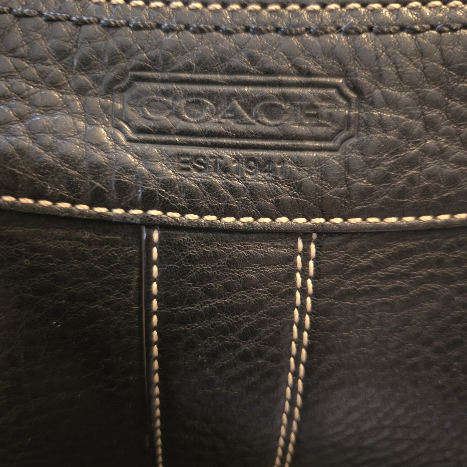 Coach Vintage Slim Bleeker Duffle, Shoulder/Cross, Black Pebbled, #10398, 2006
