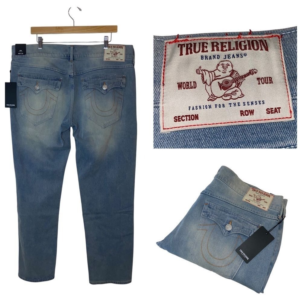 True Religion NWT Geno Relaxed Slim Light Jeans World Tour Collection W36 L32