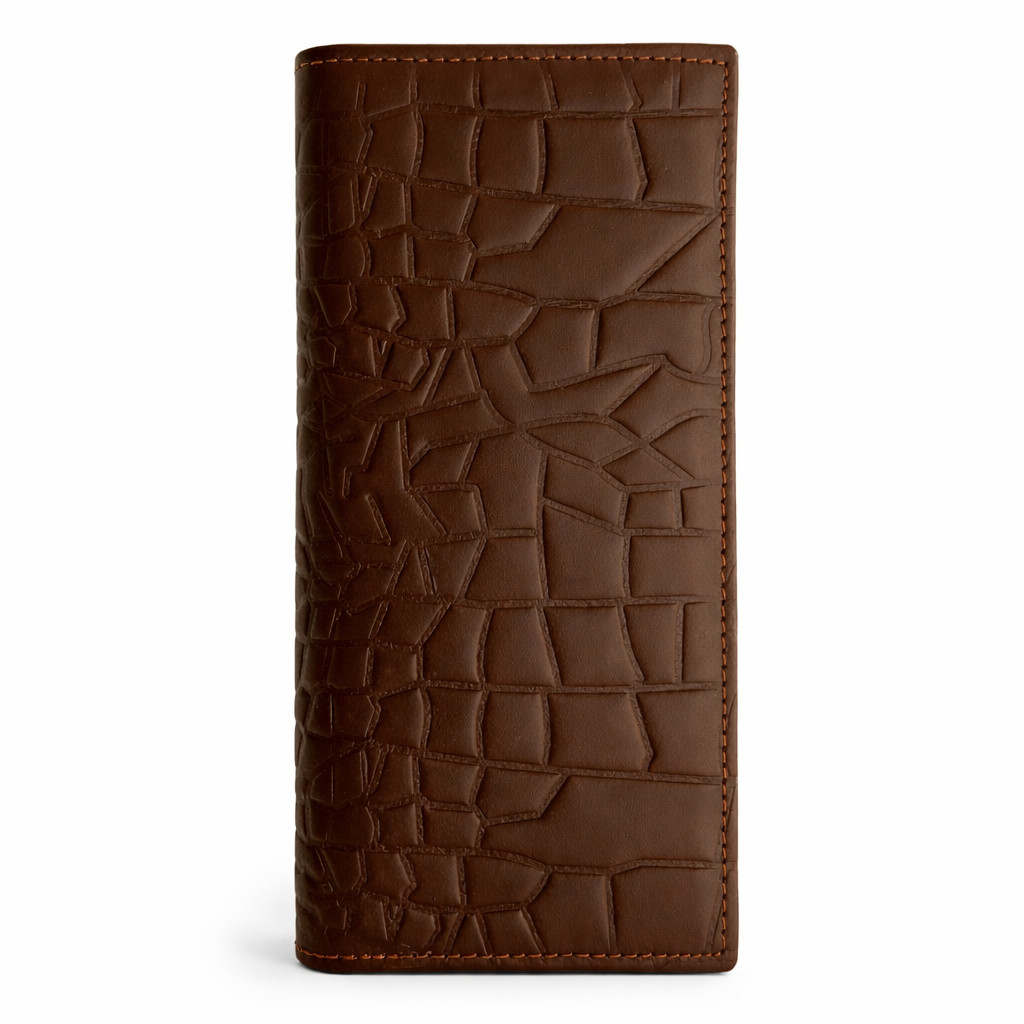 Men’s Long Checkbook Wallet – Genuine Leather RFID Card Holder, Full Bill Wallet