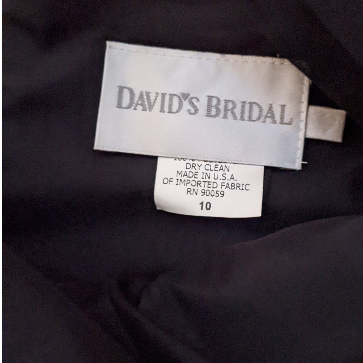 David’s Bridal Black Satin 2 Piece Set Halter Crop Top A-Line Skirt Size 10