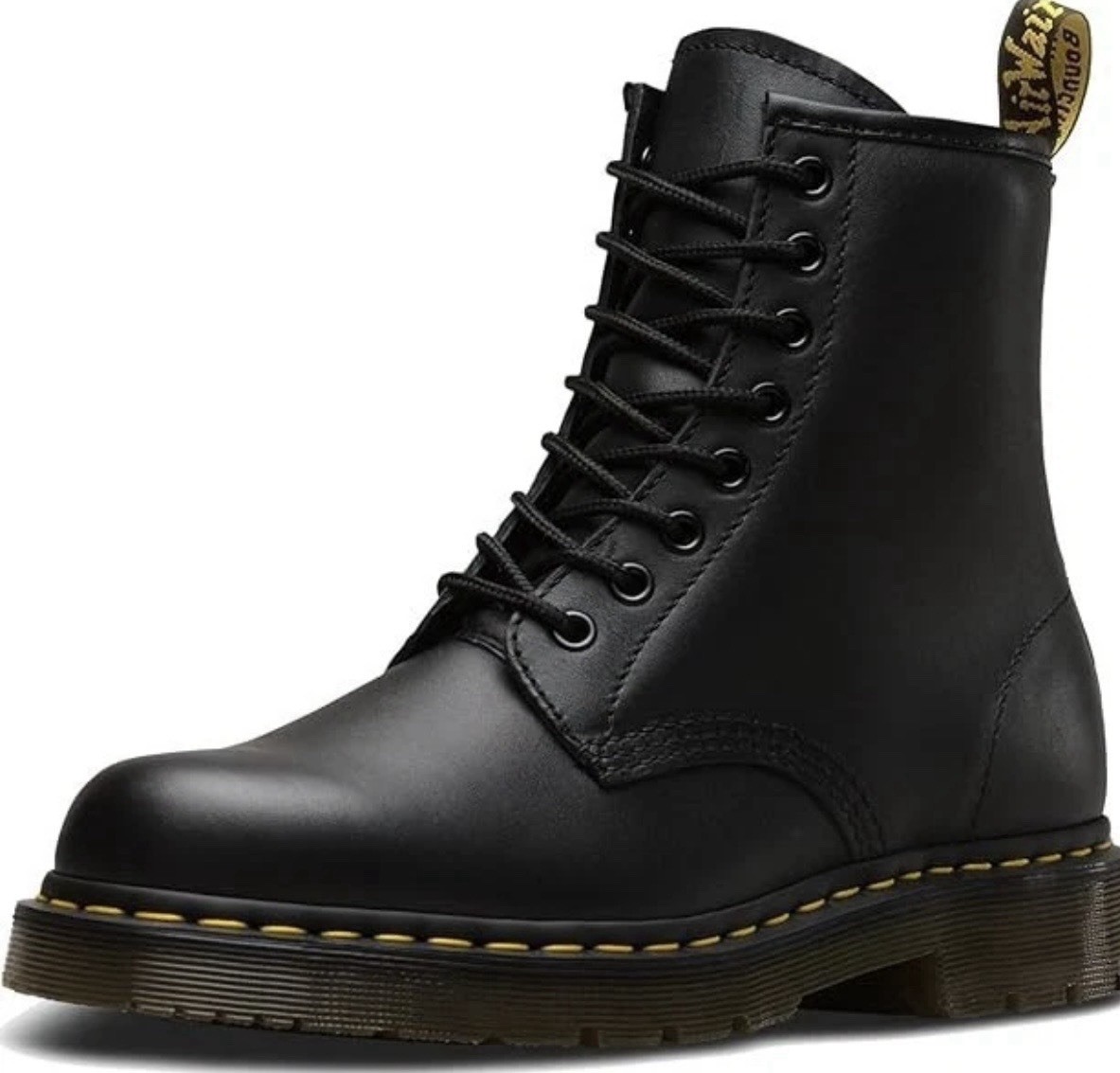 Dr. Martens 1460 W Black Smooth Leather 8-Eye Lace Up Women’s Boots Size 8 NWOB
