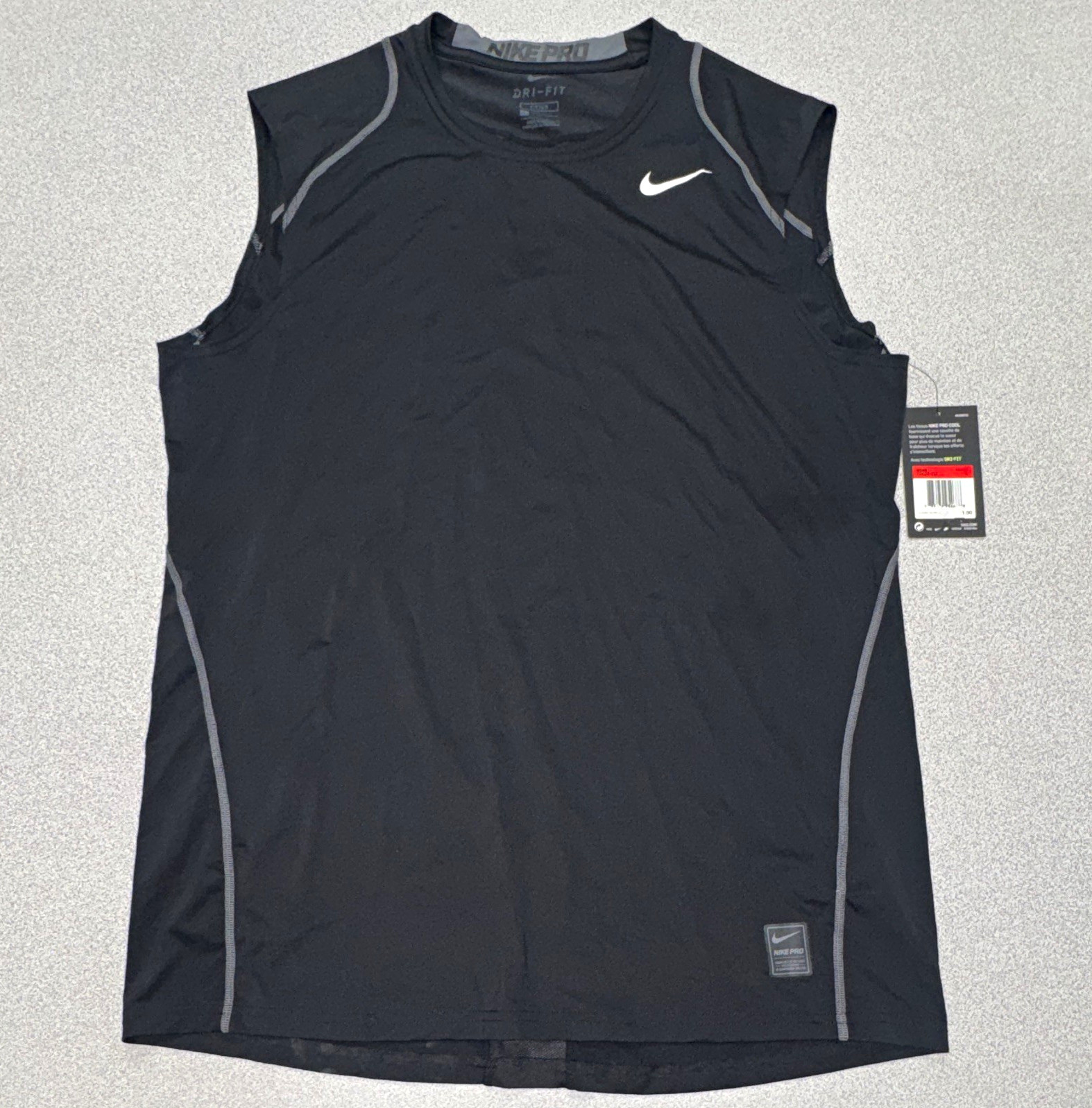 Nike Pro Cool Dri-FIT Men’s Compression Tank Top Black/Gray Men’s L