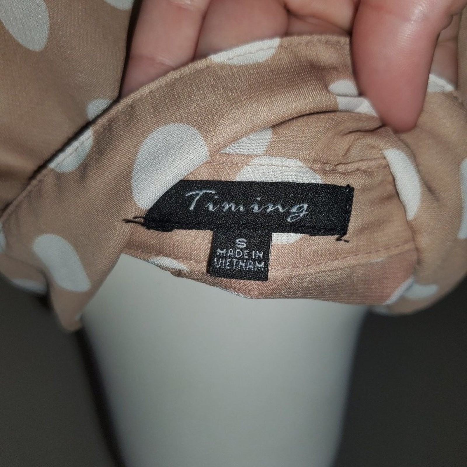 Timing Long Sleeve Sheer Polka Dot Top || Small