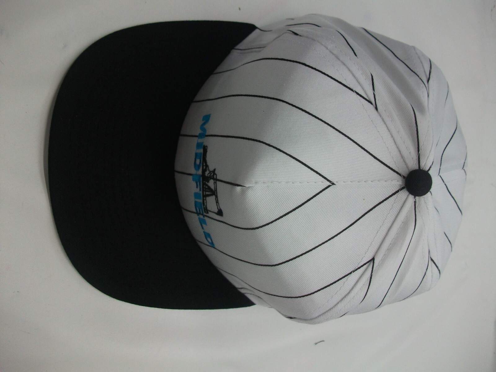 Midfield Oilfield Hat Vintage Black White Pinstripe Snapback Baseball Cap