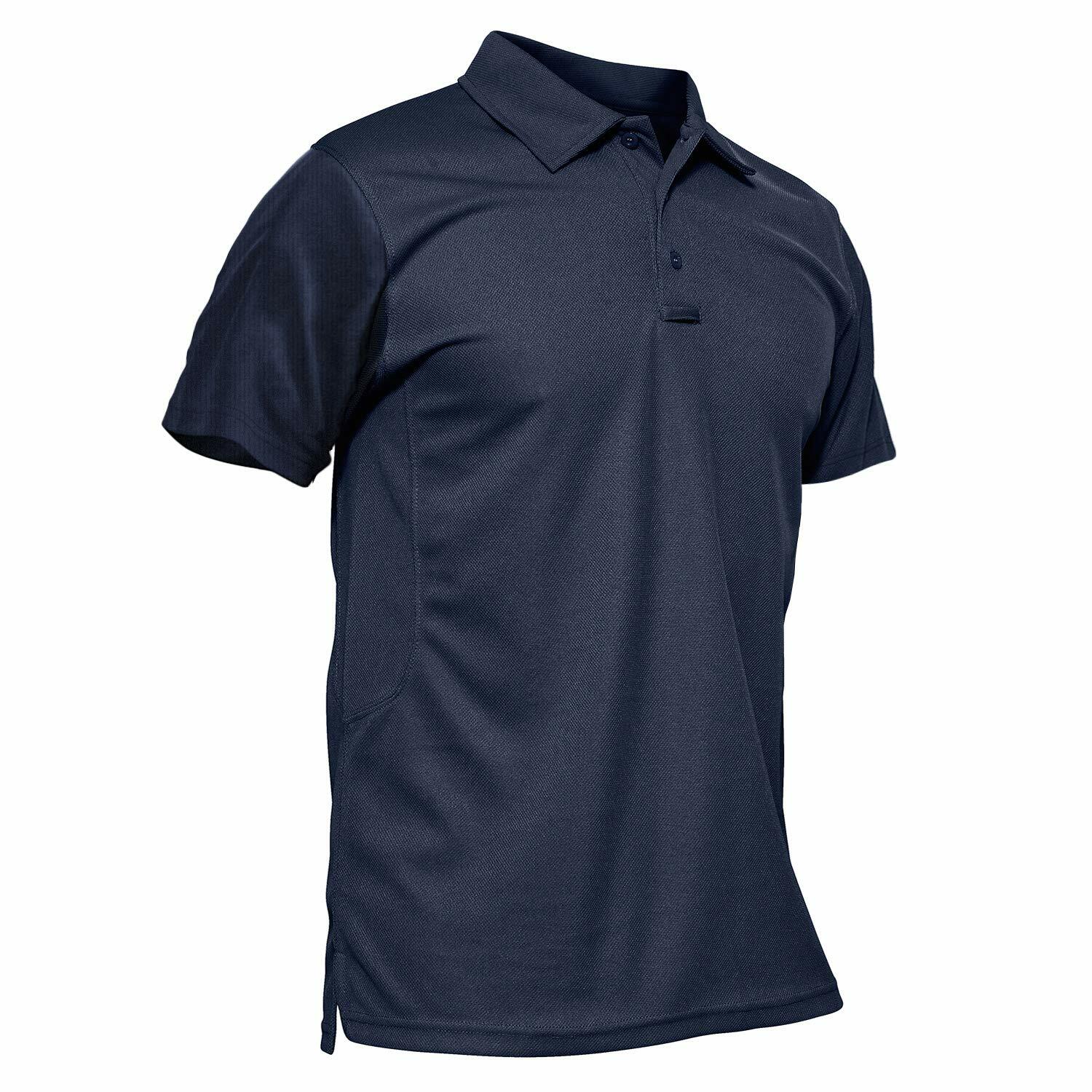 Men’s Short Sleeve Tactical Polo Shirts Quick Dry Team Combat Work Casual Golf T