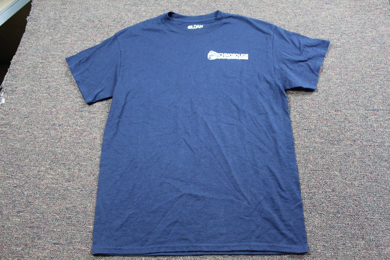 Gildan DryBlend TECHNOSOURCE T-Shirt Mens M Blue Logo Tee crew neck tee Regular