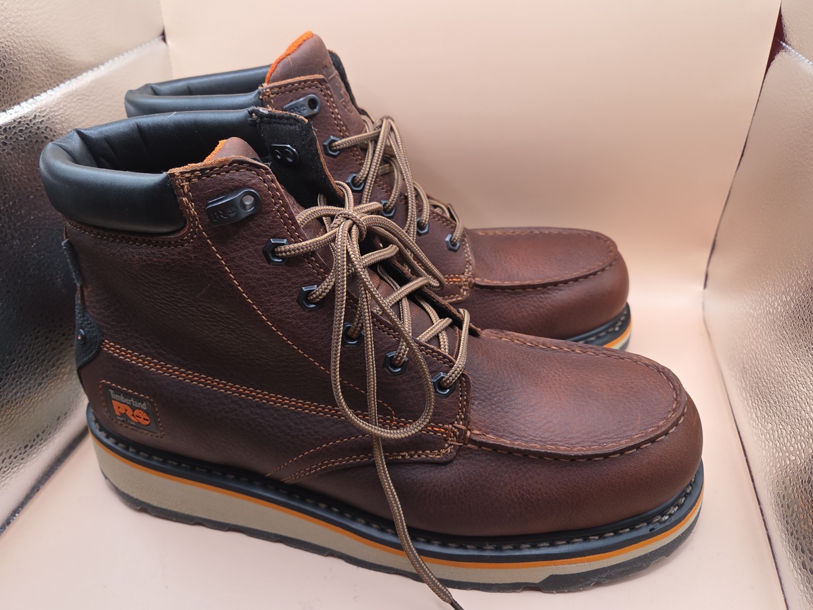 Size 12 TIMBERLAND PRO GRIDWORKS 6″ WATERPROOF SOFT TOE WORK BOOT BROWN New
