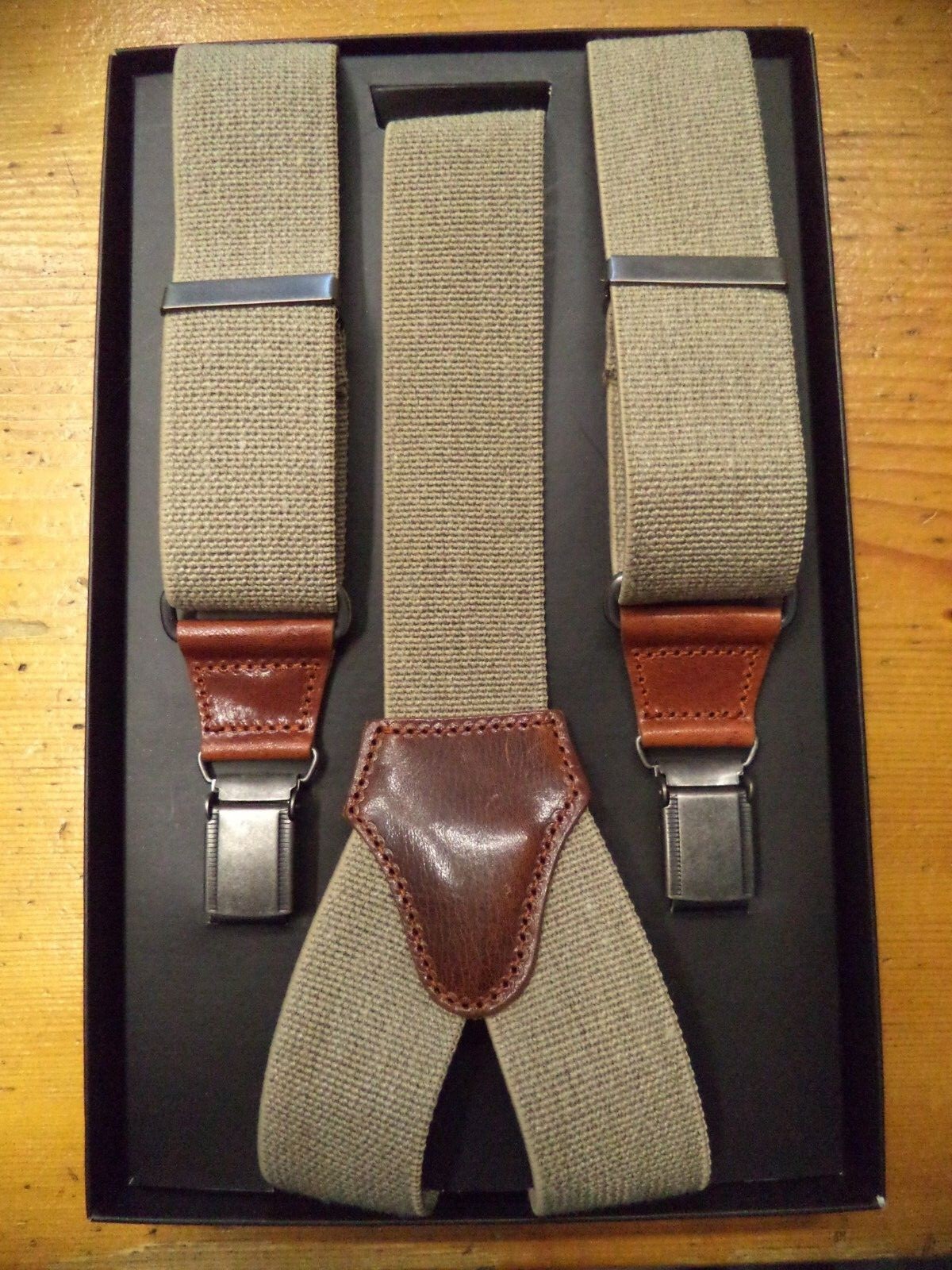 Solid color linen strap, 36 mm, leather inserts 100% Made in Italy