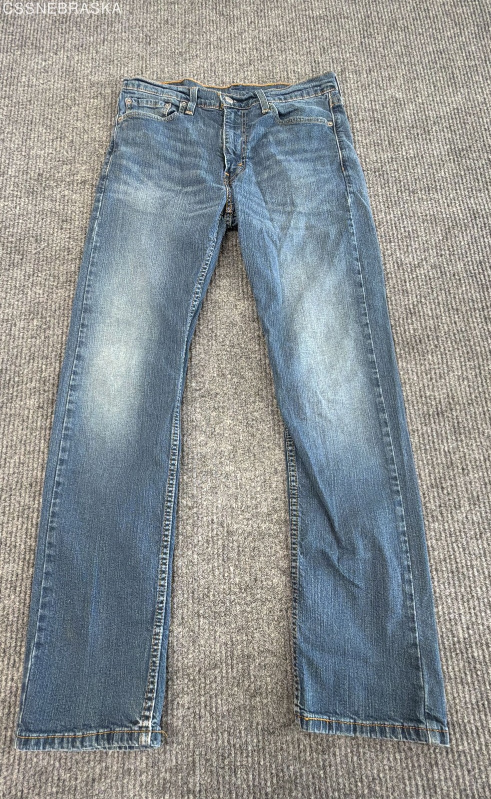 Levi’s Men’s 513 Slim Straight Jeans Medium Wash Blue Stretch Denim Sz 32×32
